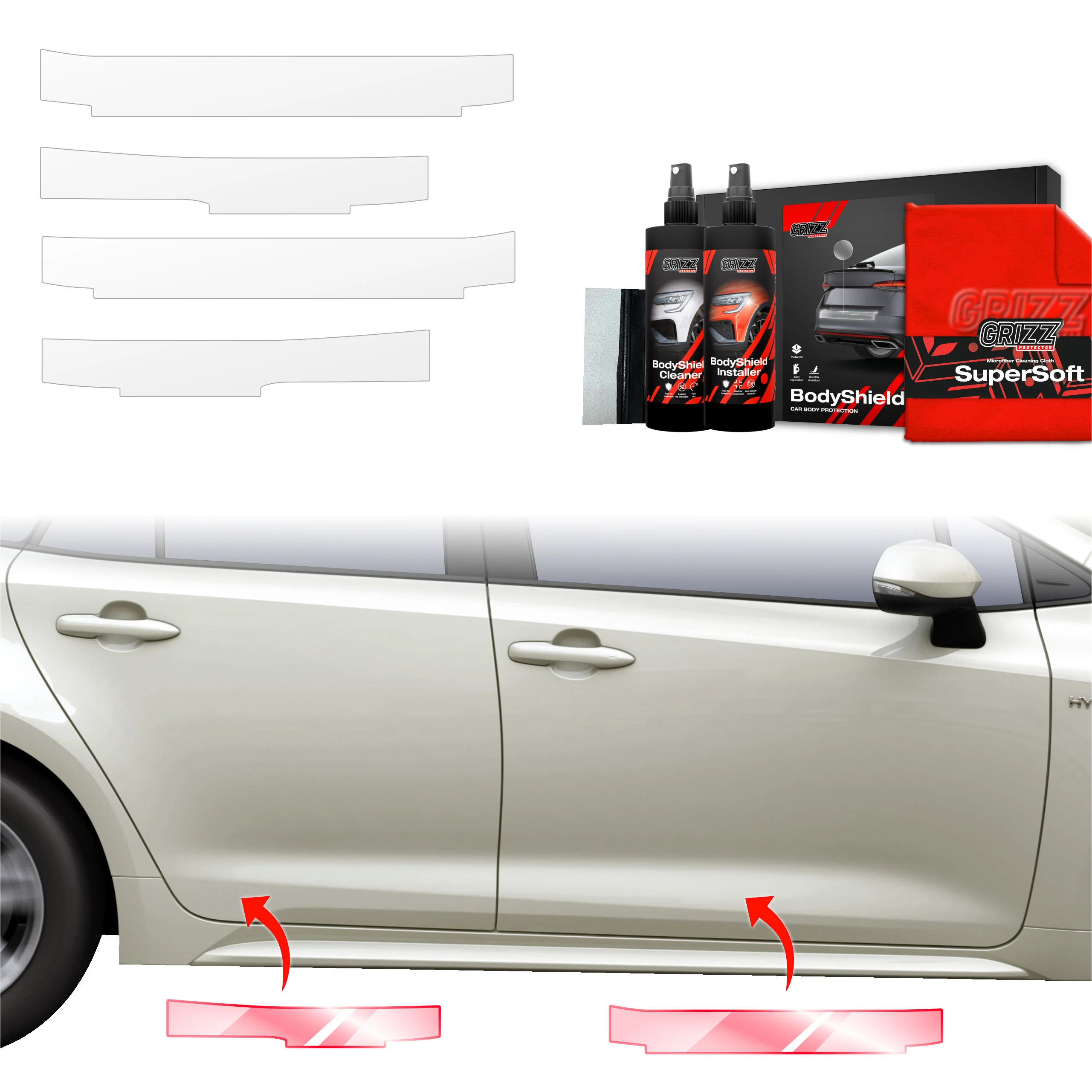 4in1 Schutzfolie Grizz Protector für Schweller - Toyota Corolla Kombi Facelift (2022-2025)