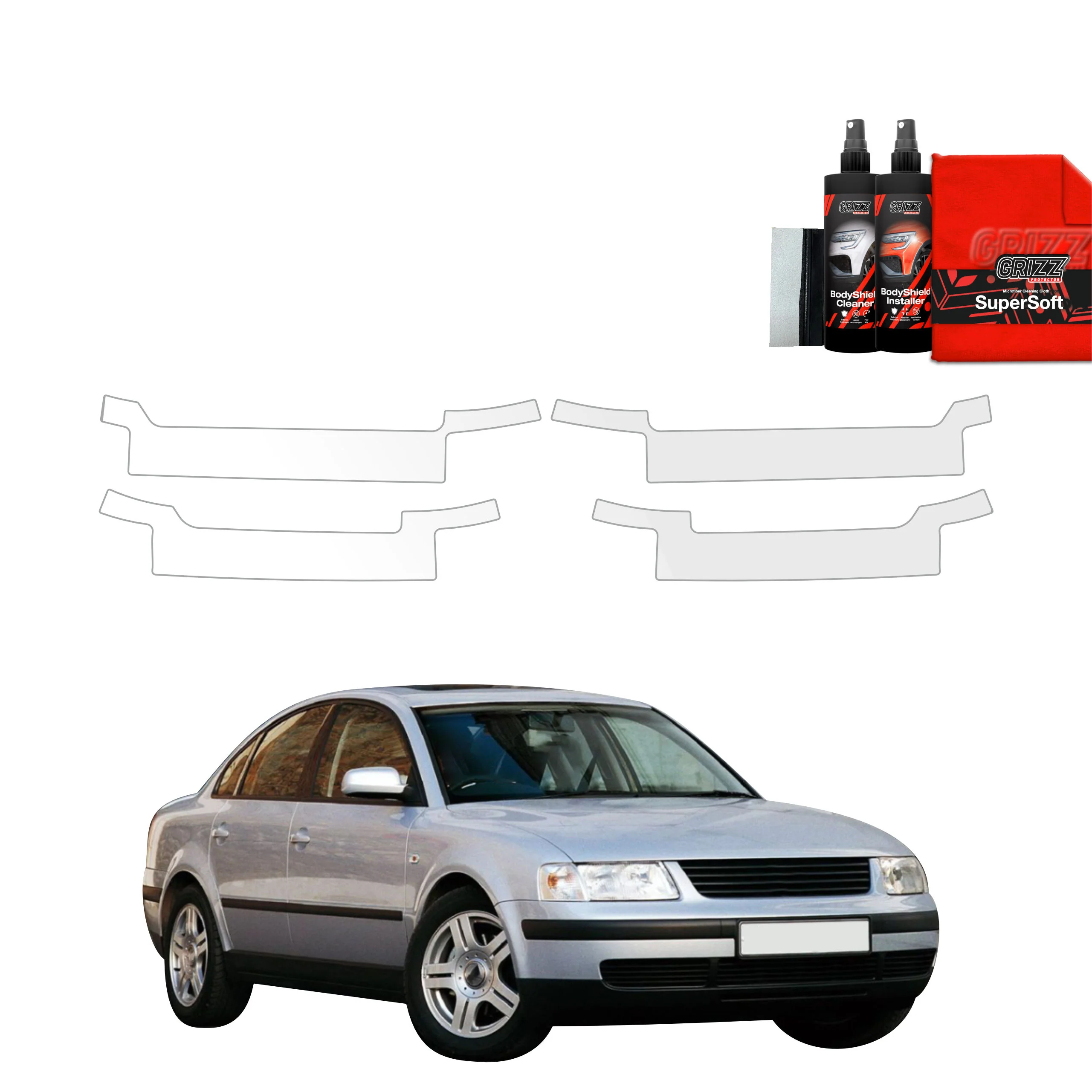 4in1 Schutzfolie Grizz Protector für Schweller - Volkswagen Passat B5 Sedan (1996-2000)
