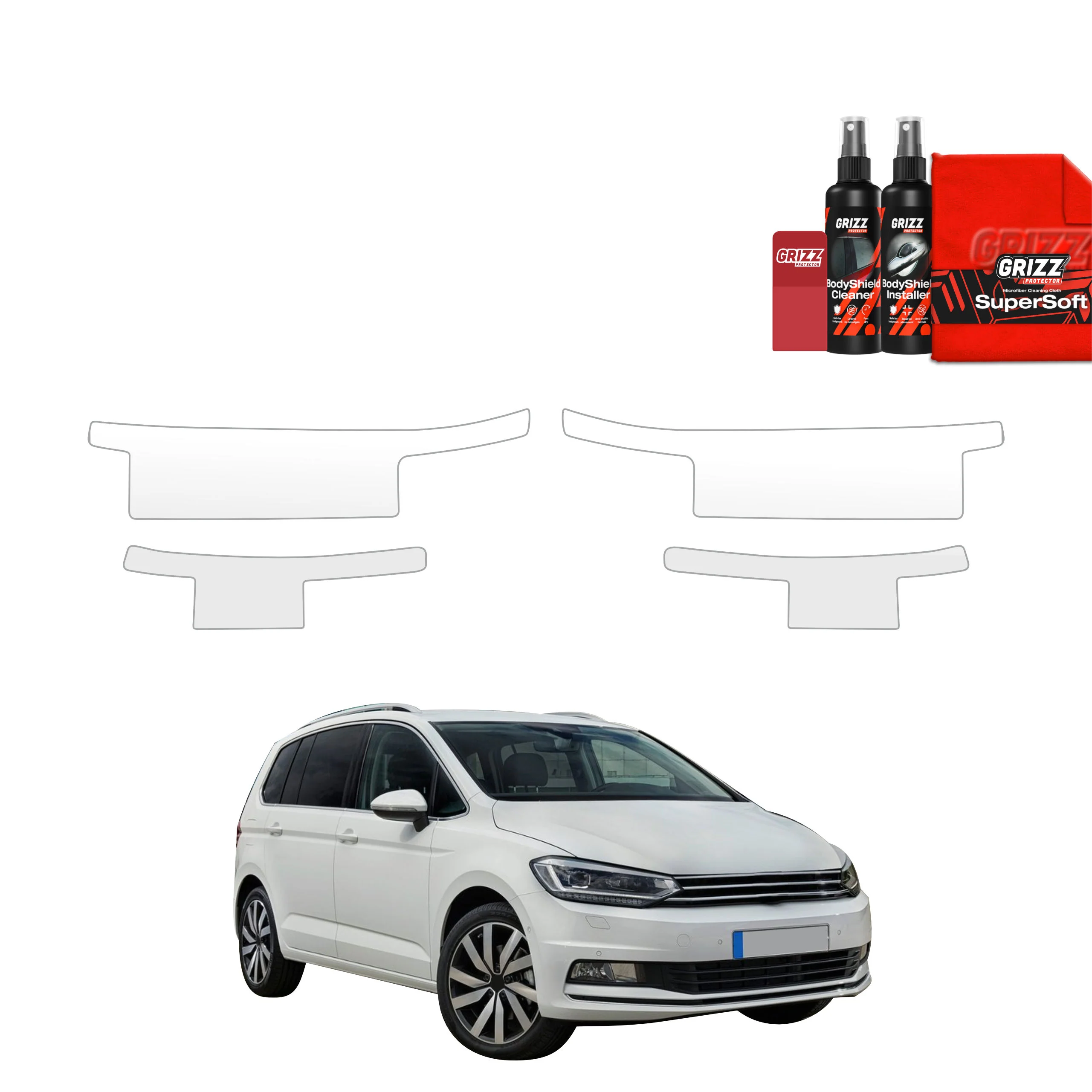 4in1 Schutzfolie Grizz Protector für Schweller - Volkswagen Touran II MPV 5D (2016)