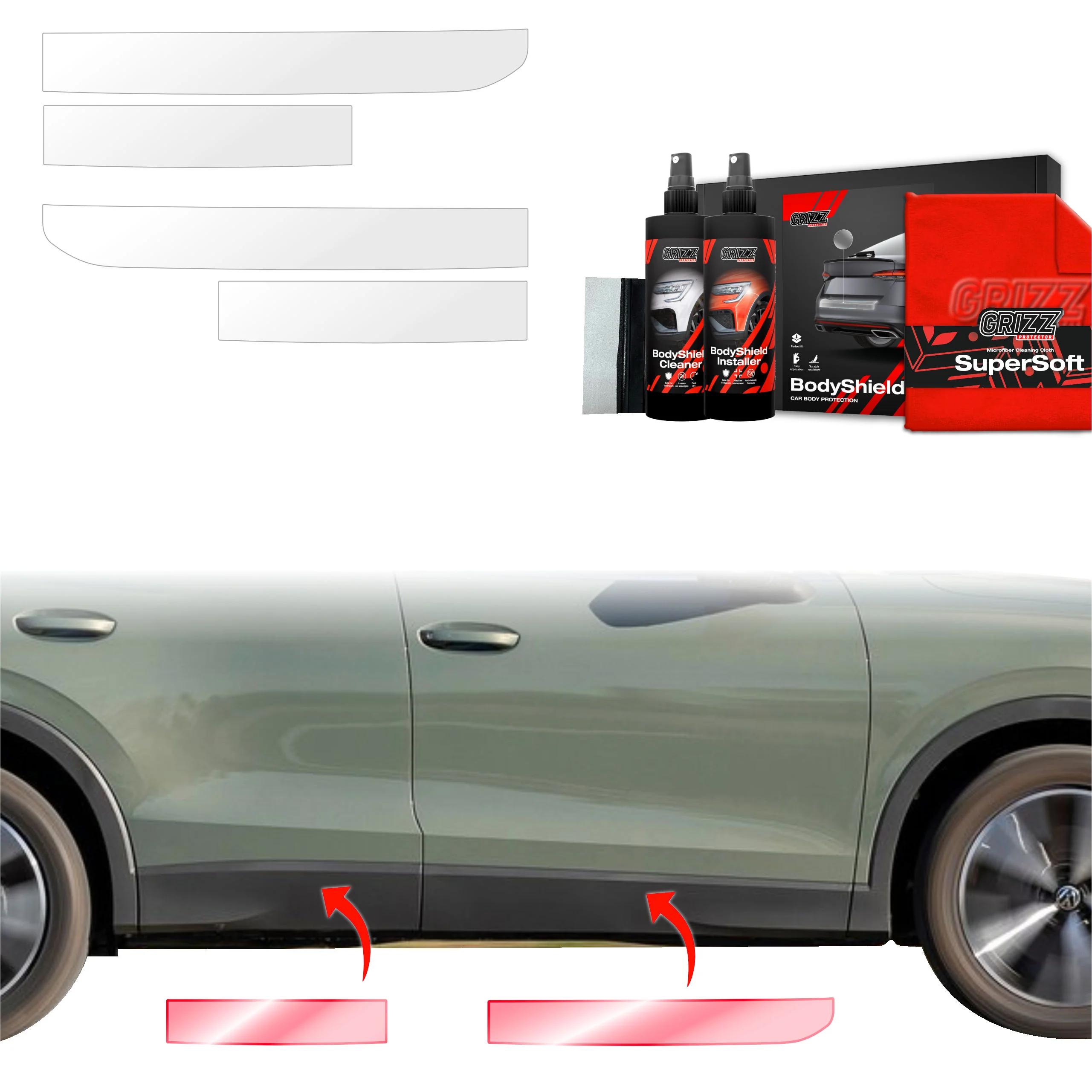 4in1 Schutzfolie Grizz Protector für Schweller ohne Auflagen - Volkswagen VW Tiguan 3 (2024-2025)