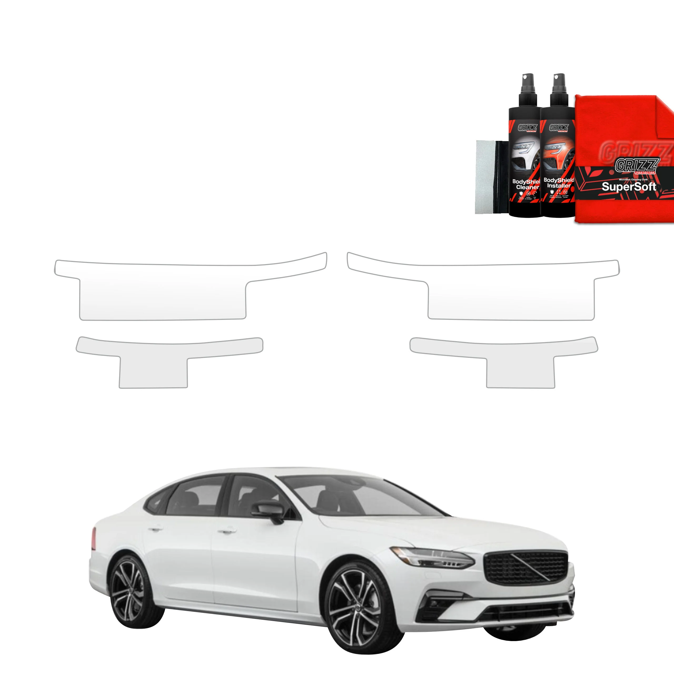 4in1 Schutzfolie Grizz Protector für Schweller - Volvo S90 Sedan 5D (2016-2020)