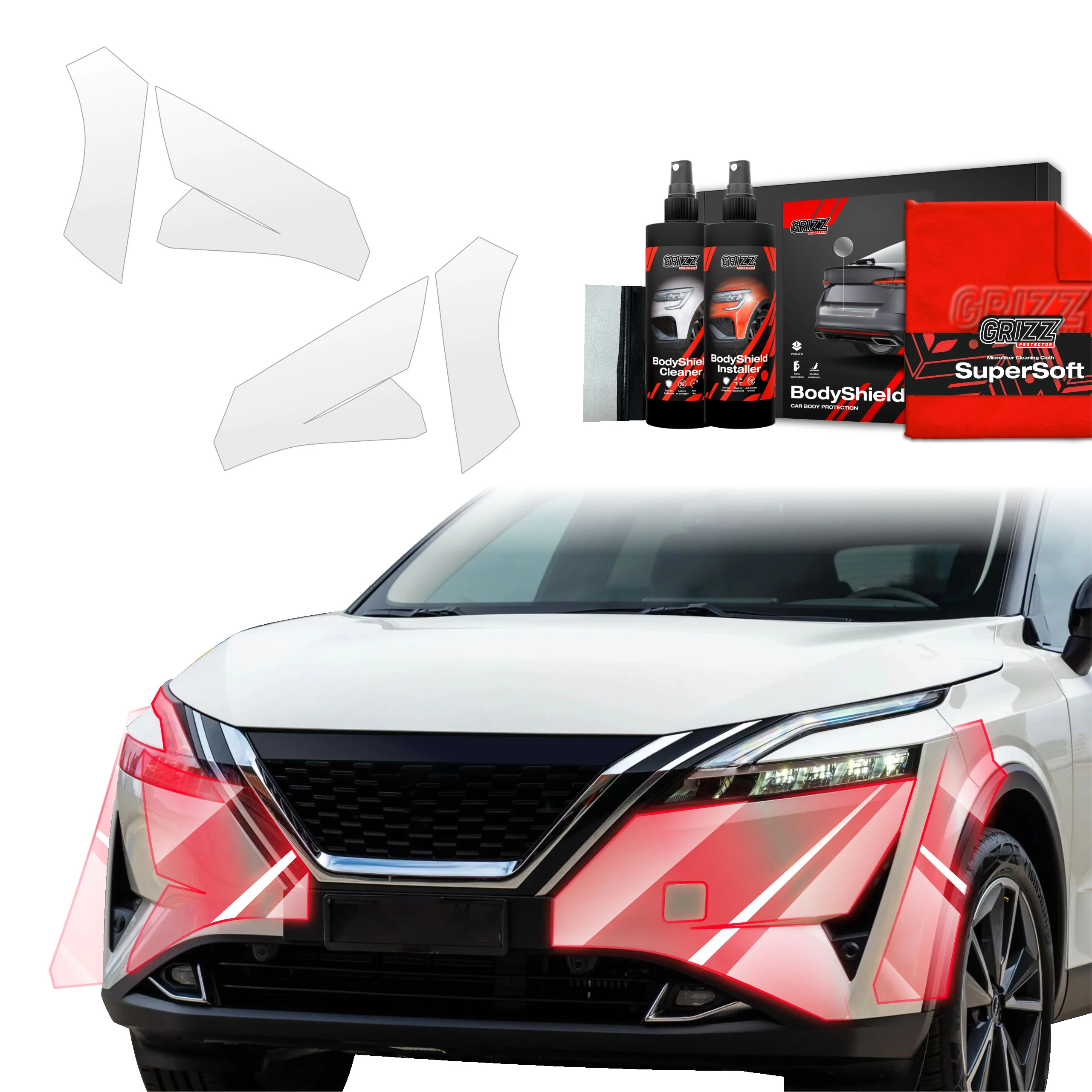 4in1 Schutzfolie Grizz Protector für Stoßstange - Nissan Qashqai 3 (2021-2024)