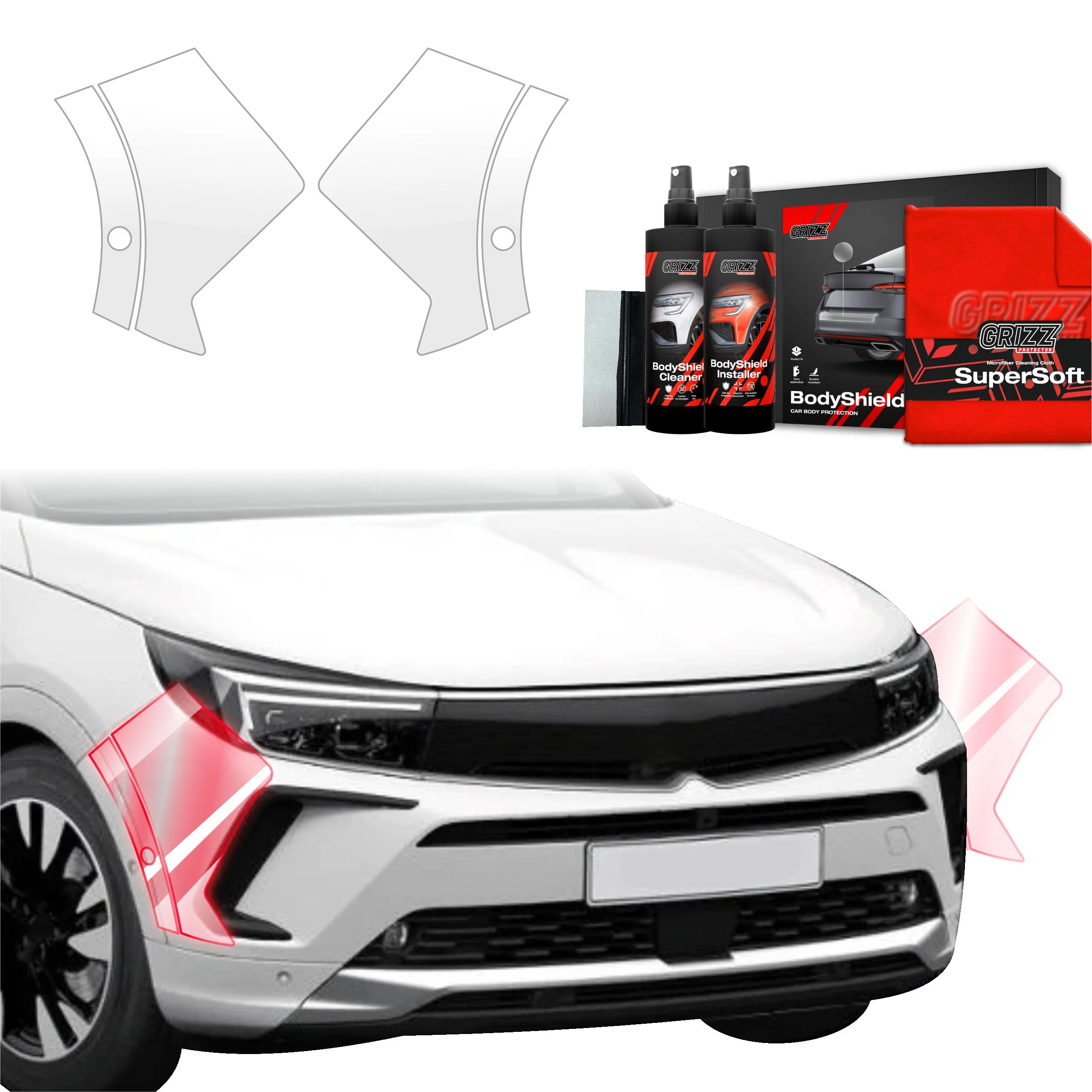 4in1 Schutzfolie Grizz Protector für Stoßstange - Opel Grandland (2021-2024)