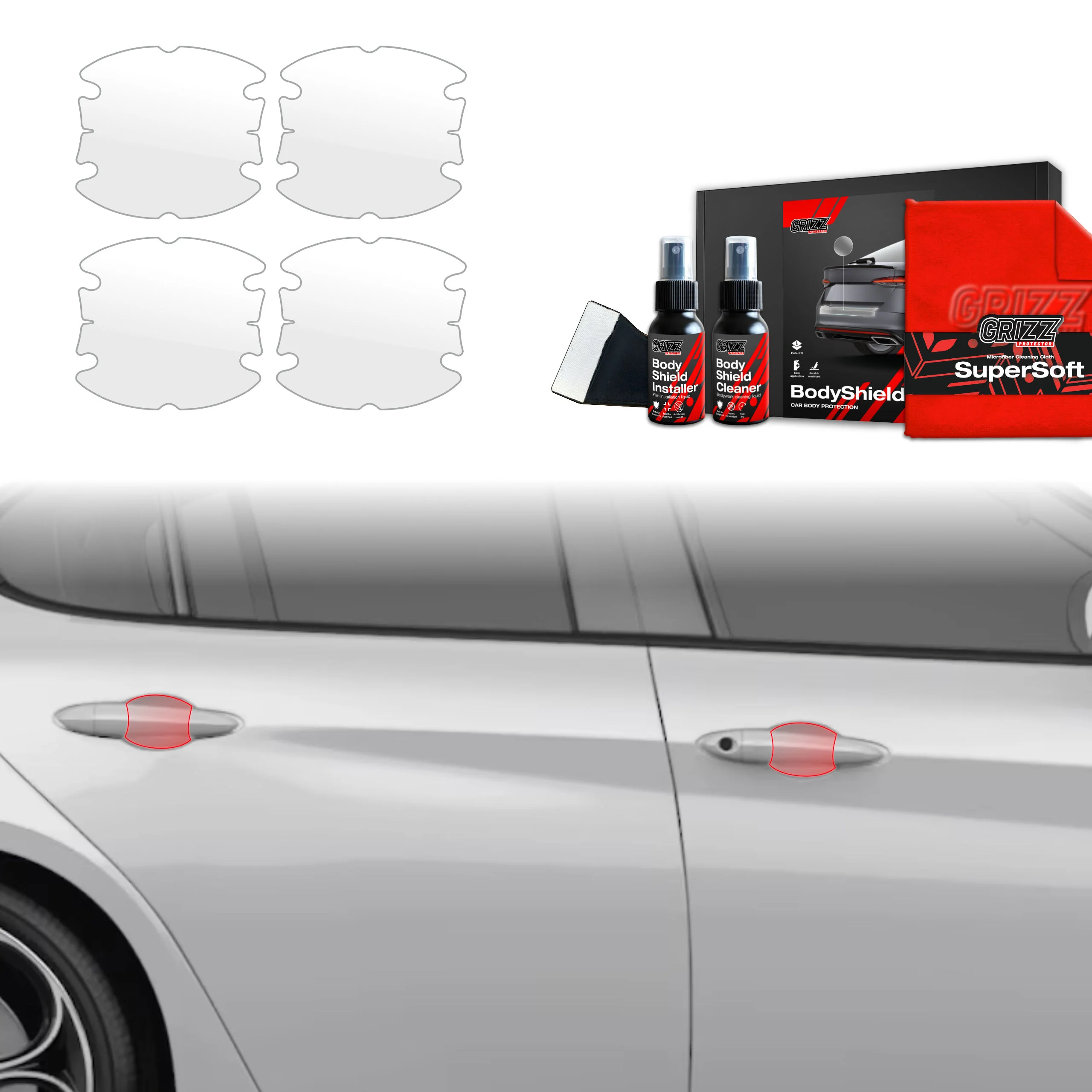 4in1 Schutzfolie Grizz Protector für Türgriffmulden - Alfa Romeo Giulia (2023-2025)