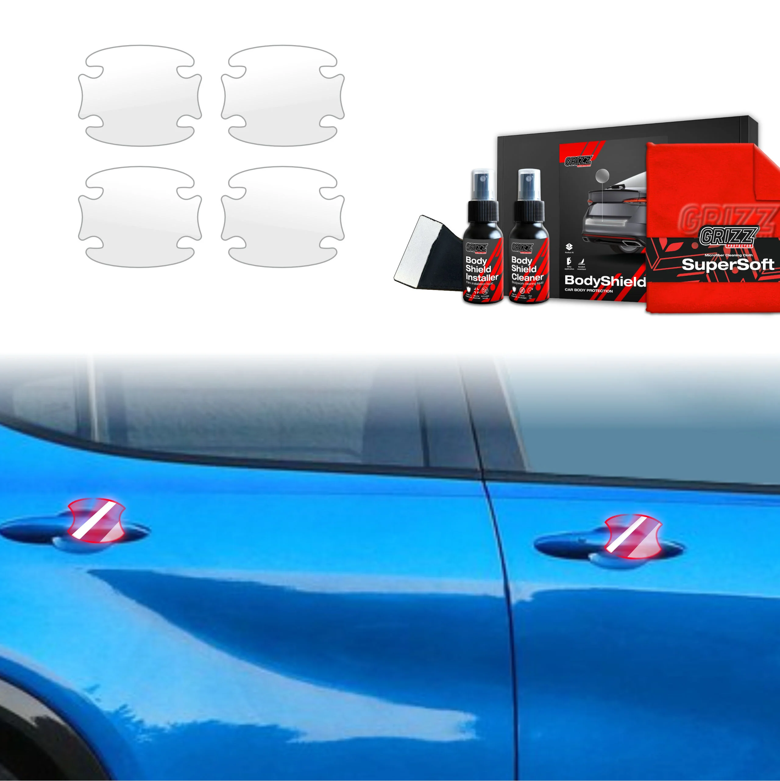 4in1 Schutzfolie Grizz Protector für Türgriffmulden - Alfa Romeo Tonale (2022-2025)