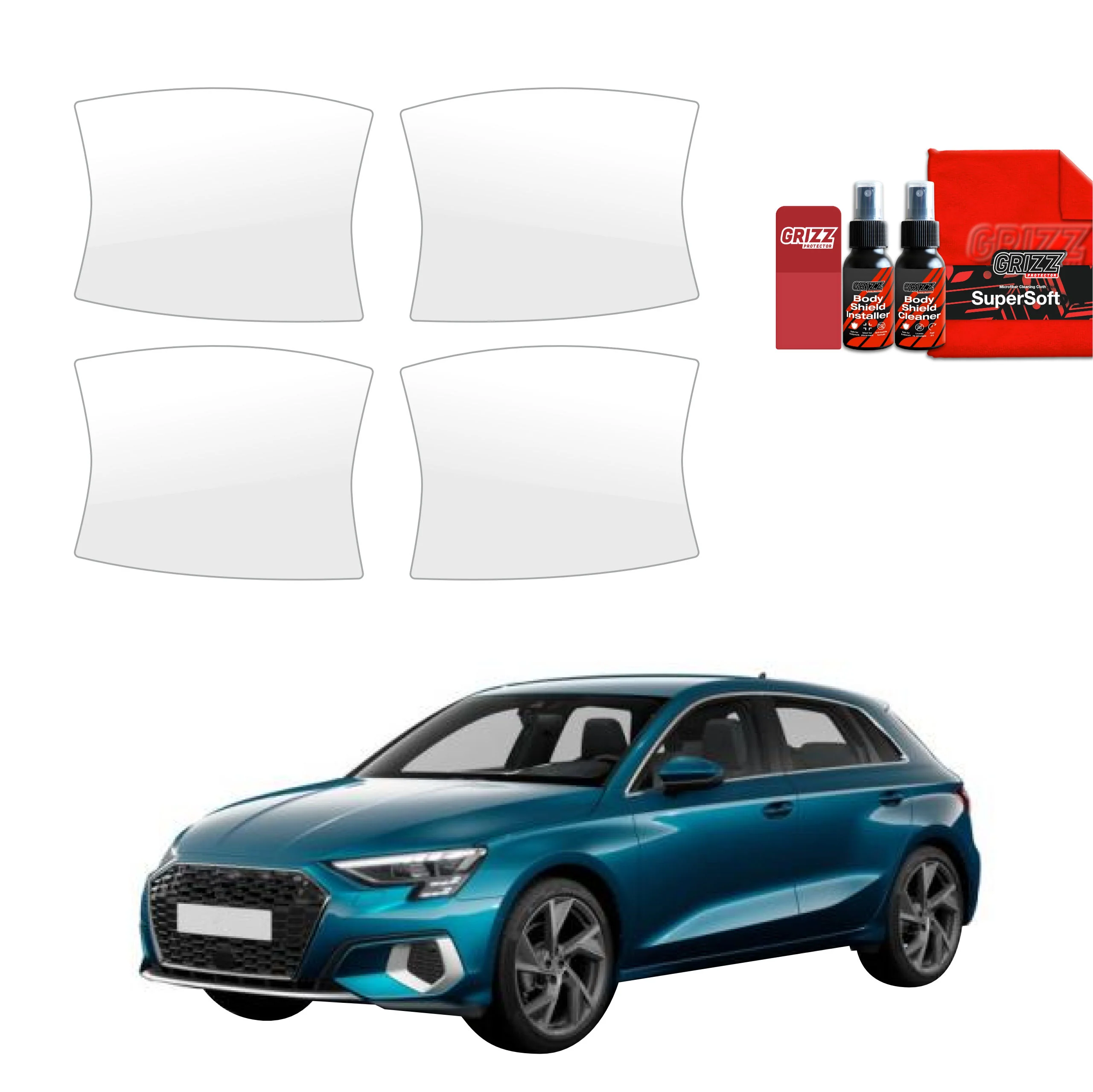 4in1 Schutzfolie Grizz Protector für Türgriffmulden - Audi A3 8Y Sportback (2020-2023)
