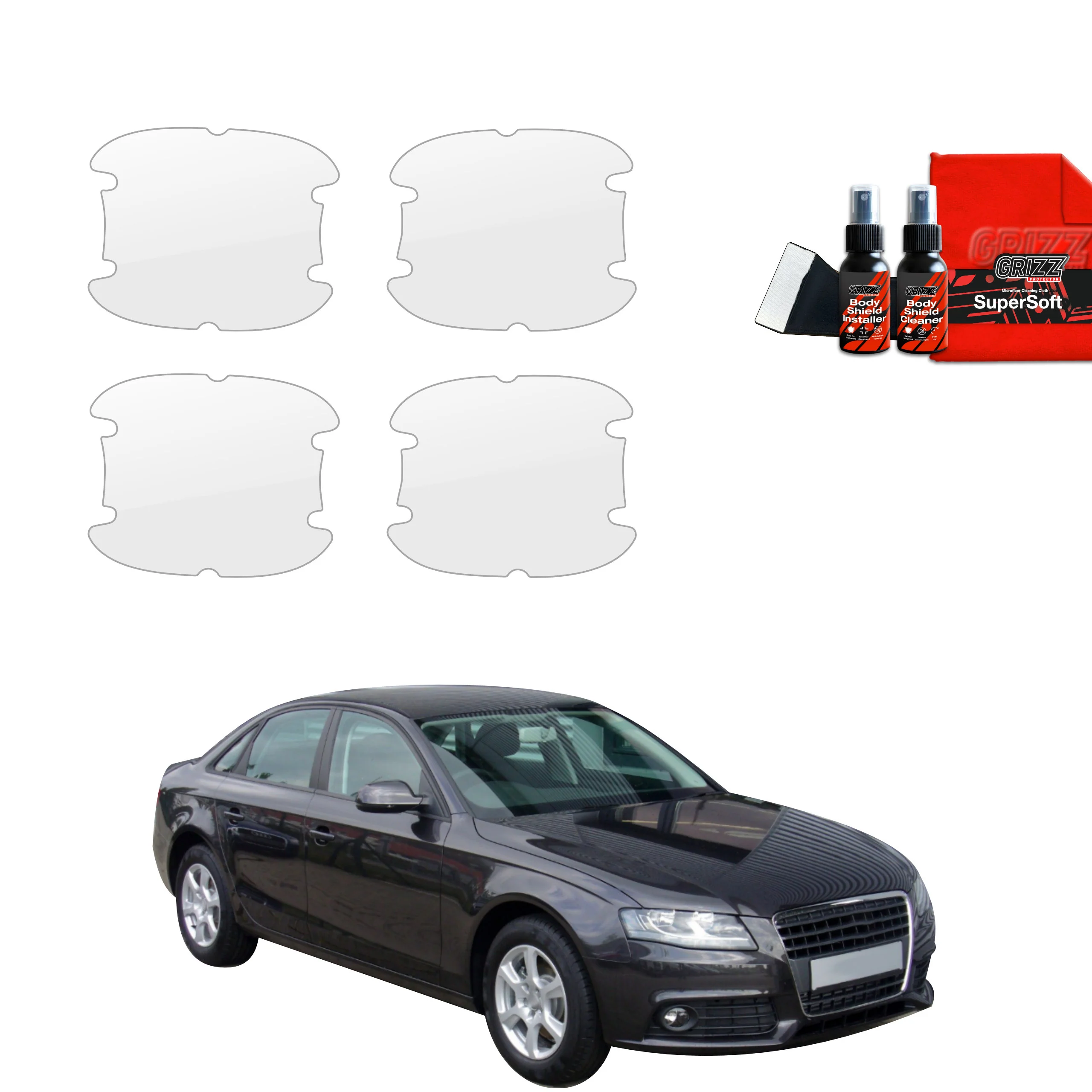 4in1 Schutzfolie Grizz Protector für Türgriffmulden - Audi A4 B8 Sedan (2007-2011)
