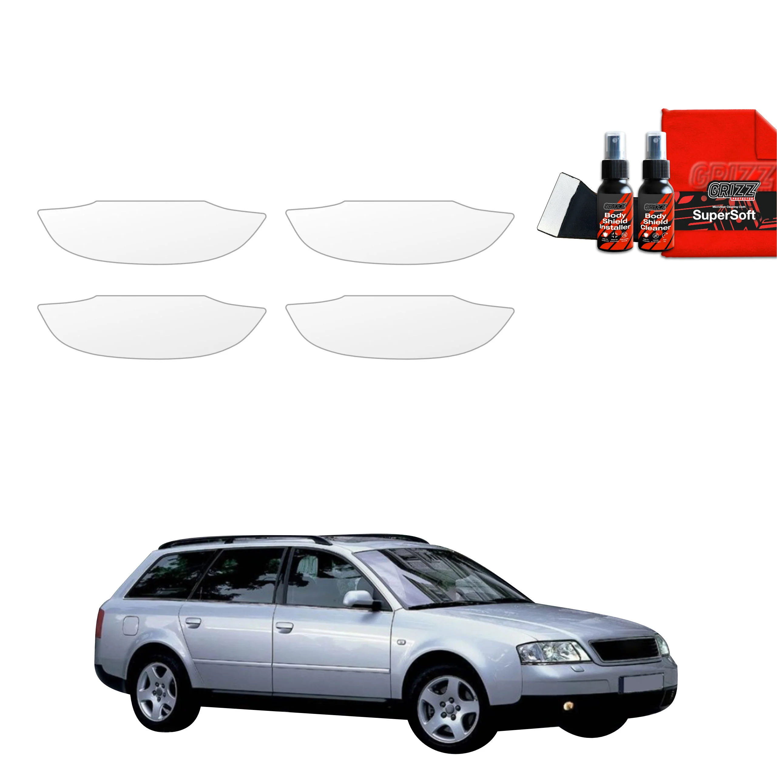 4in1 Schutzfolie Grizz Protector für Türgriffmulden - Audi A6 C5 Avant (1998-2004)
