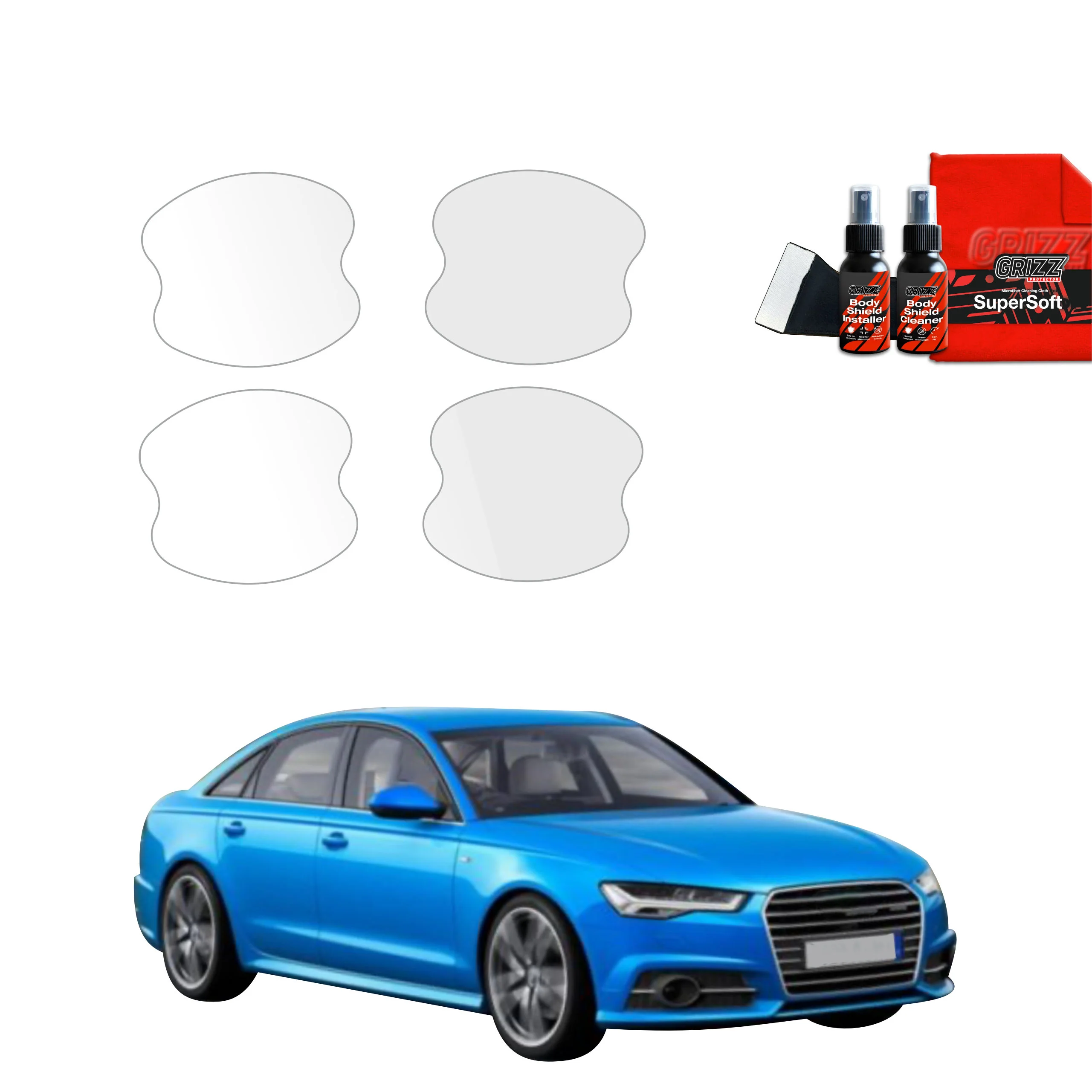 4in1 Schutzfolie Grizz Protector für Türgriffmulden - Audi A6 C7 Sedan Facelifting (2014-2018)