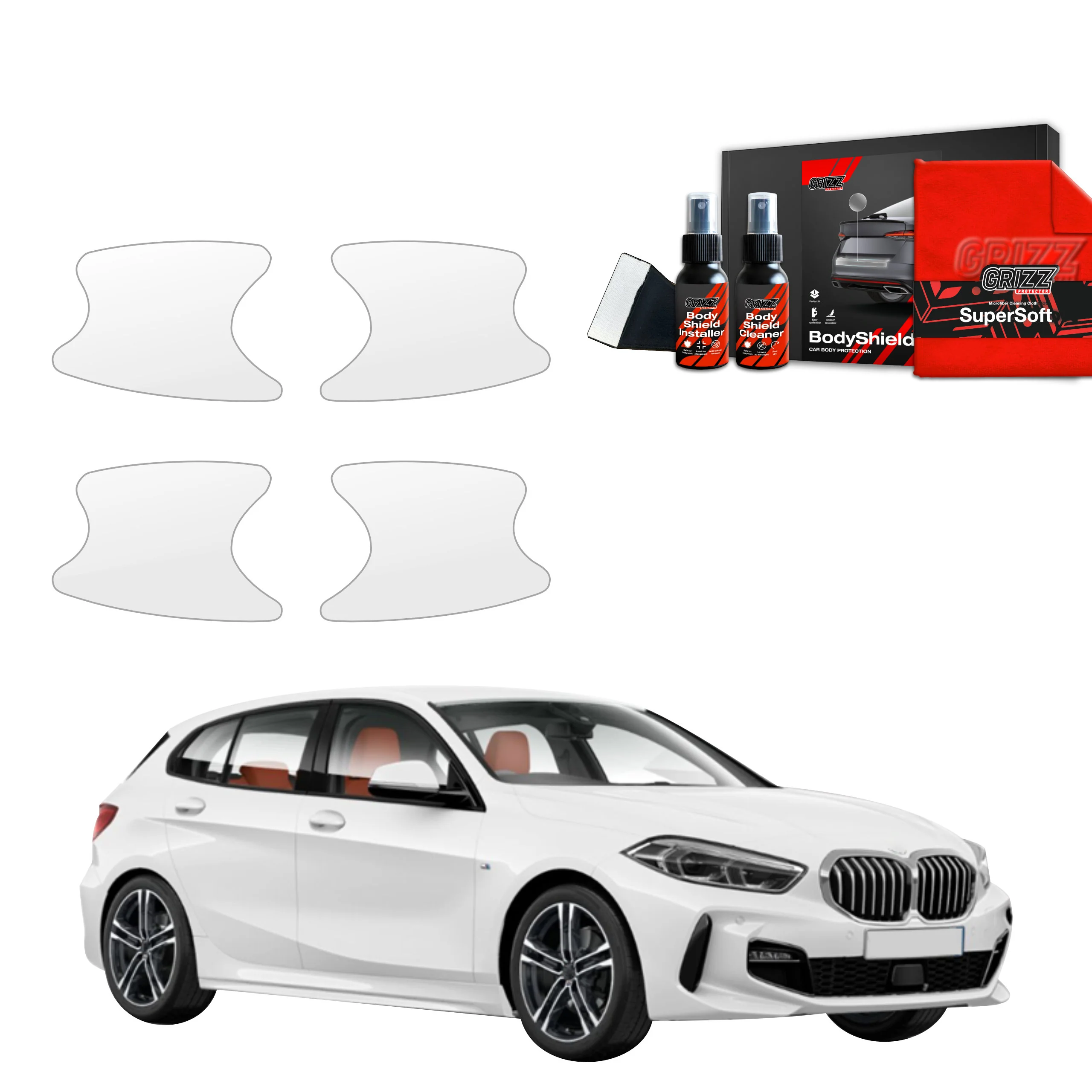 4in1 Schutzfolie Grizz Protector für Türgriffmulden - BMW 1 118i (2020-2025)