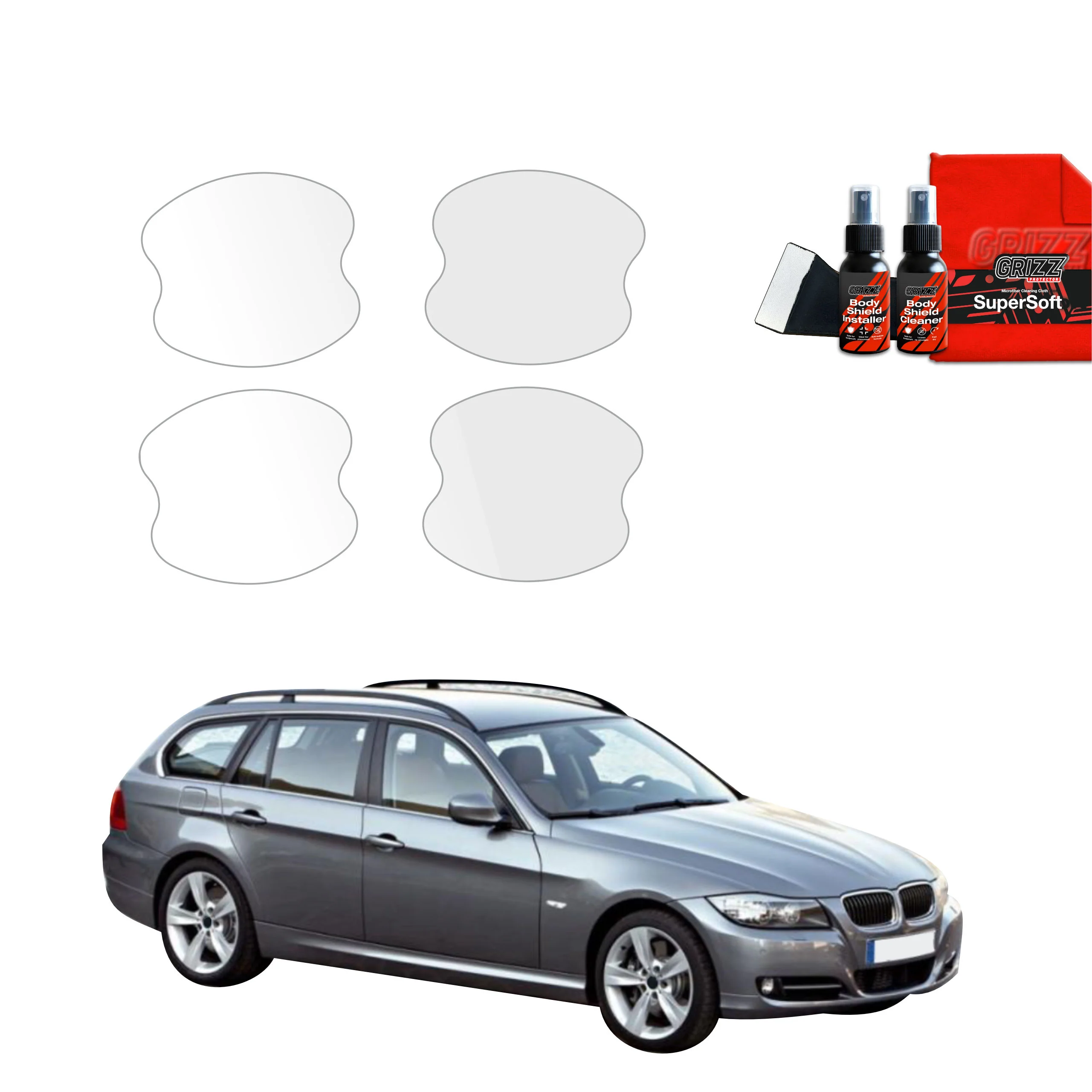 4in1 Schutzfolie Grizz Protector für Türgriffmulden - BMW 3 E91 Kombi LCI (2008-2012)