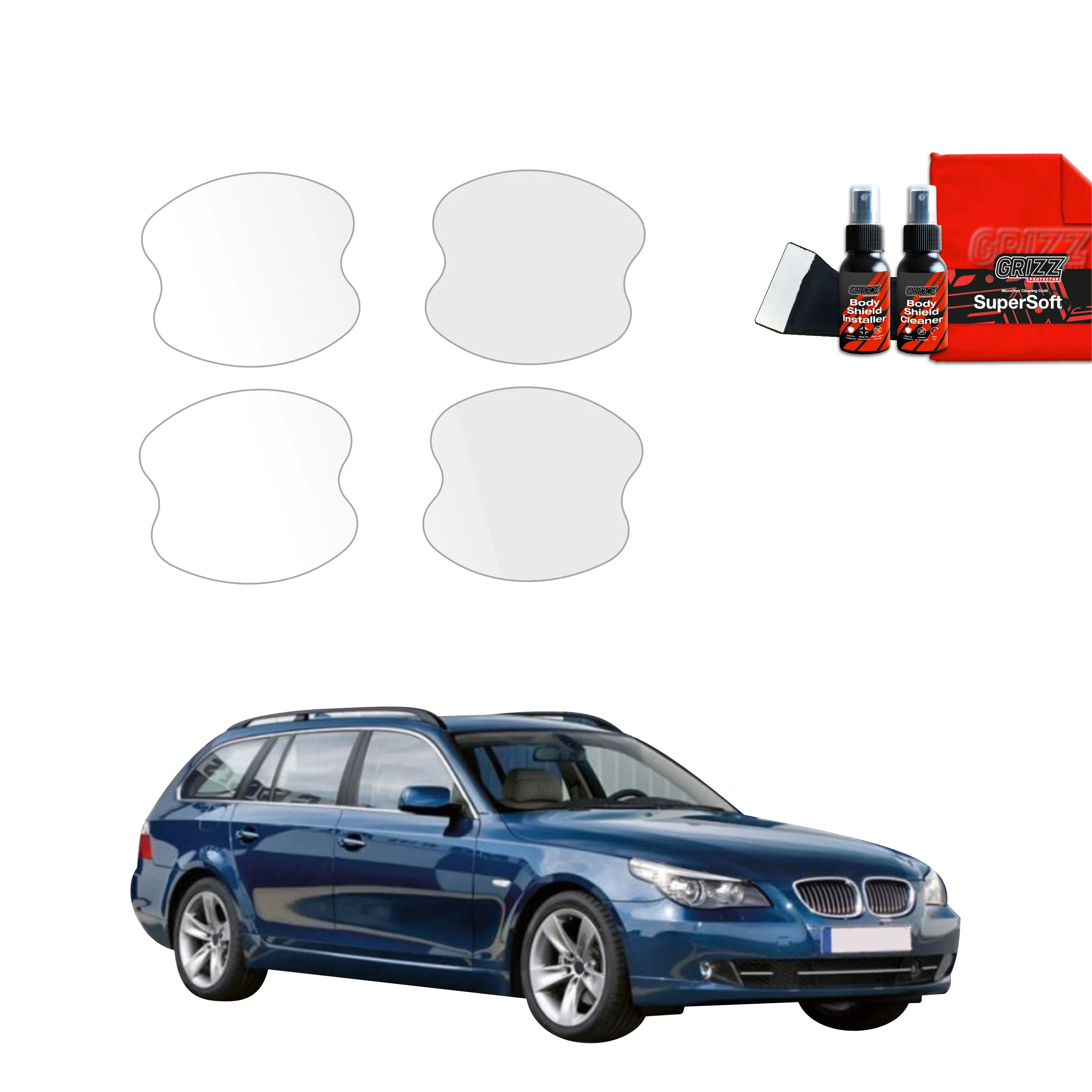 4in1 Schutzfolie Grizz Protector für Türgriffmulden - BMW 5 E61 Kombi LCI (2007-2010)