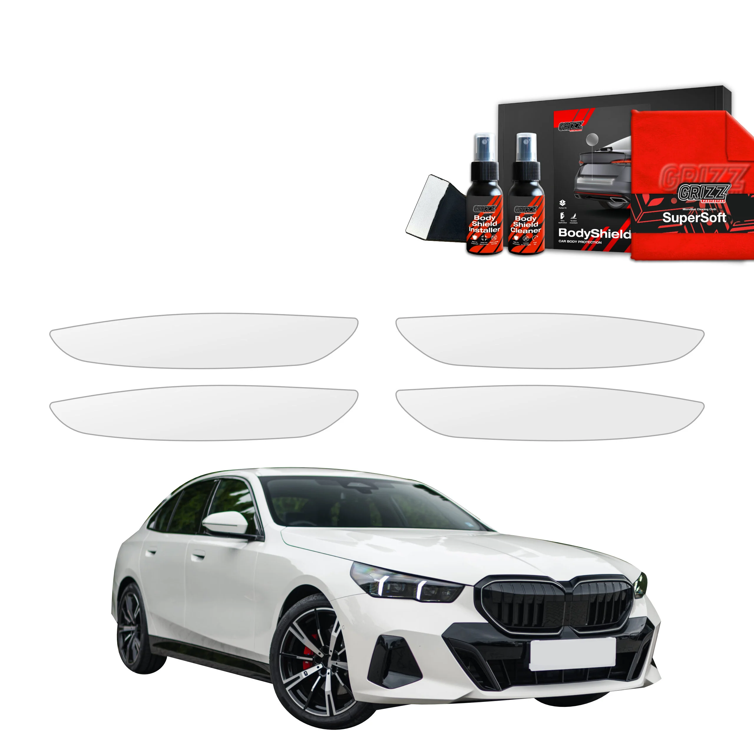 4in1 Schutzfolie Grizz Protector für Türgriffmulden - BMW 5 Kombi G60 520d (2024-2025)