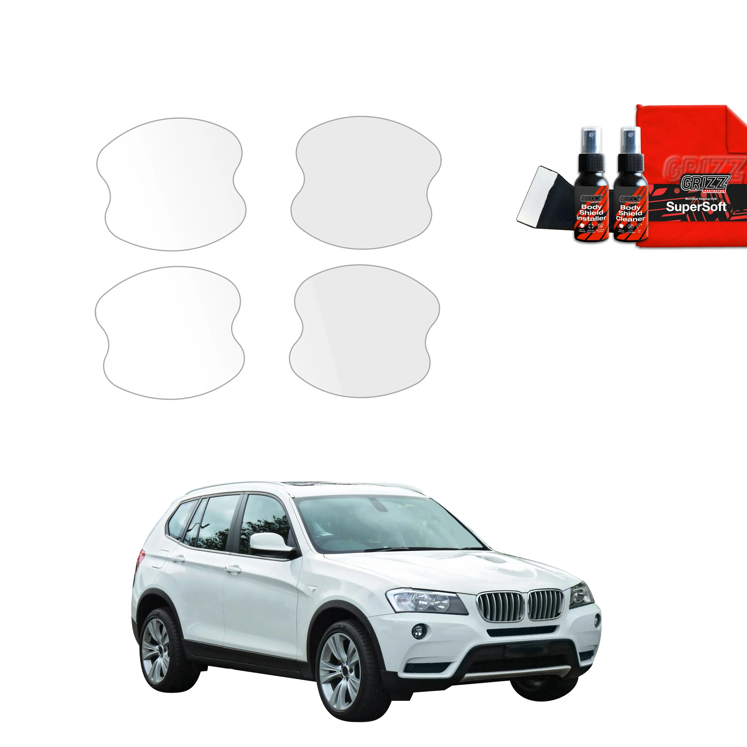 4in1 Schutzfolie Grizz Protector für Türgriffmulden - BMW X3 F25 (2010-2014)