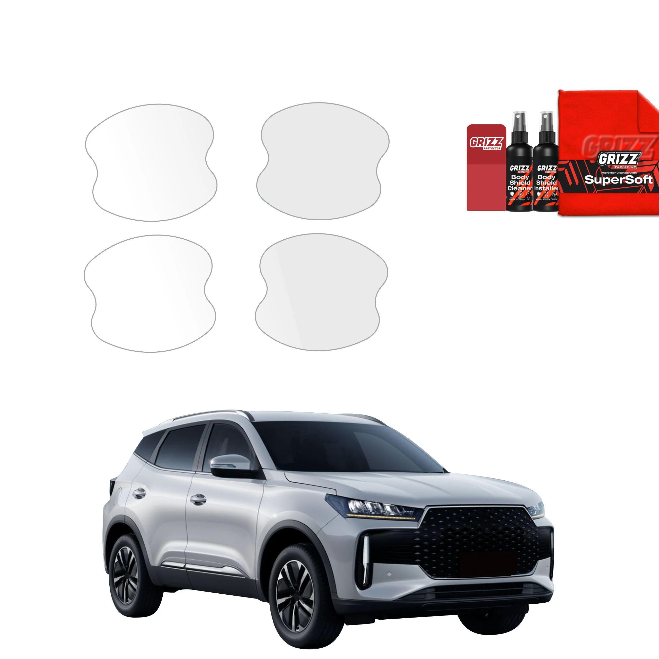 4in1 Schutzfolie Grizz Protector für Türgriffmulden - Chery Tiggo 4 (2025-2026)