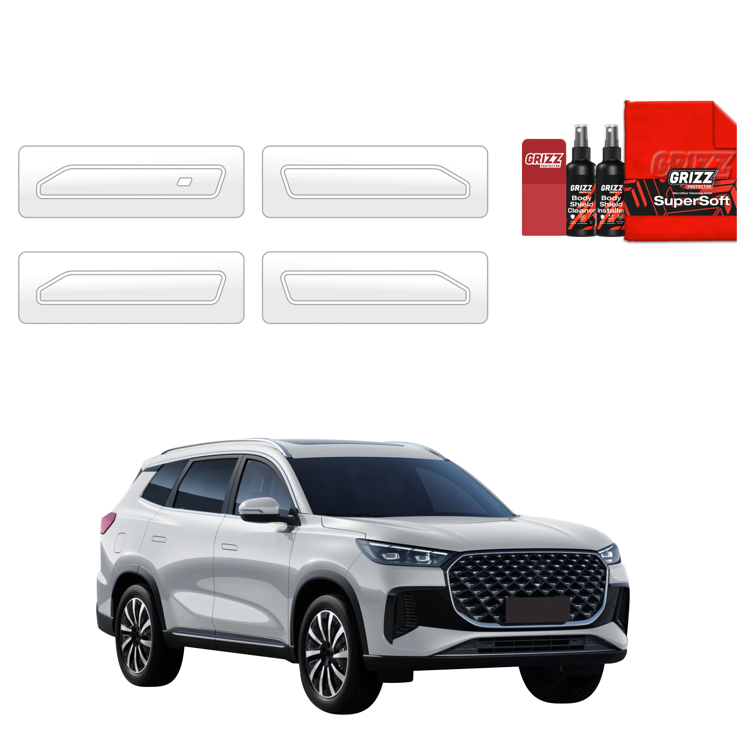 4in1 Schutzfolie Grizz Protector für Türgriffmulden - Chery Tiggo 8 (2025-2026)