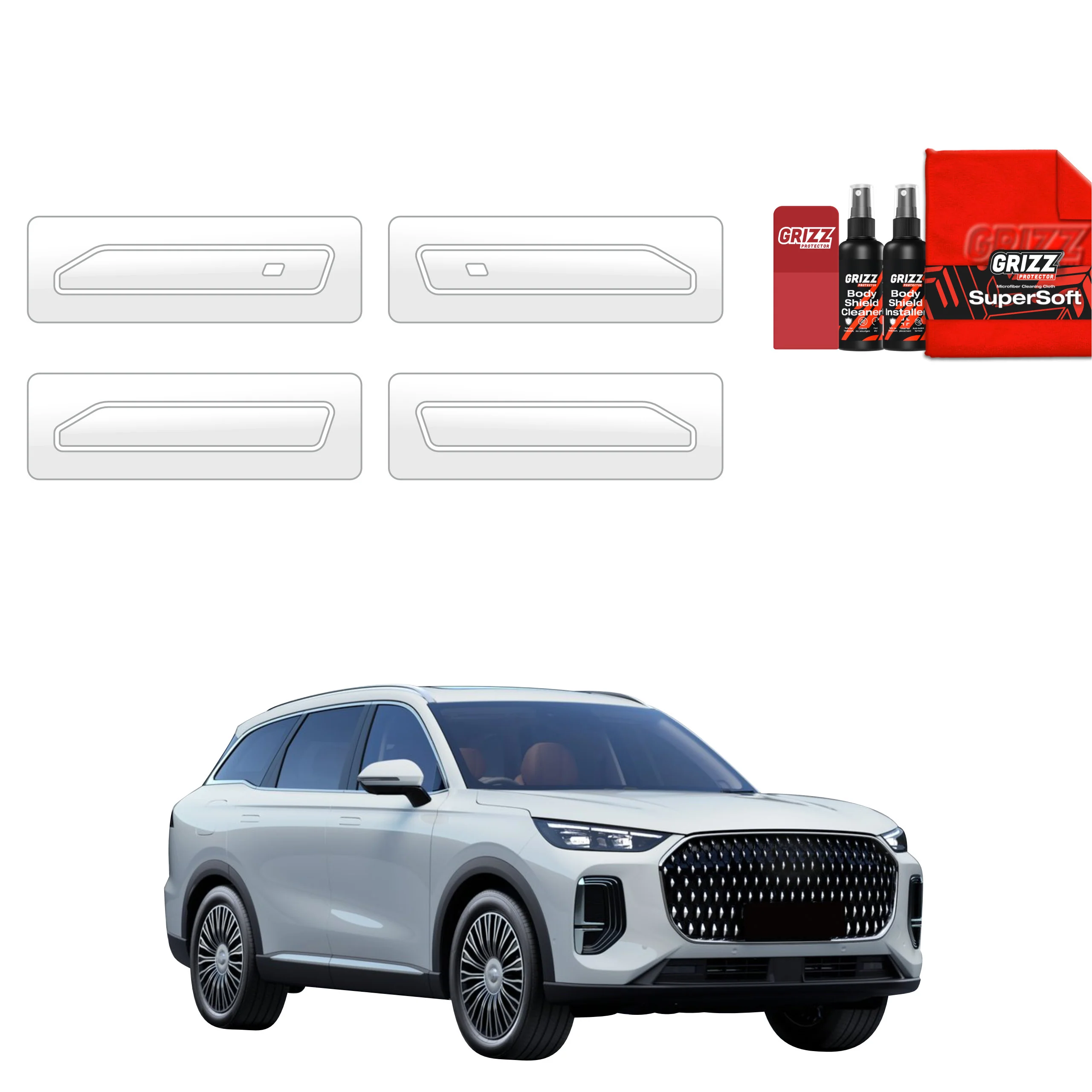4in1 Schutzfolie Grizz Protector für Türgriffmulden - Chery Tiggo 9 (2025-2026)