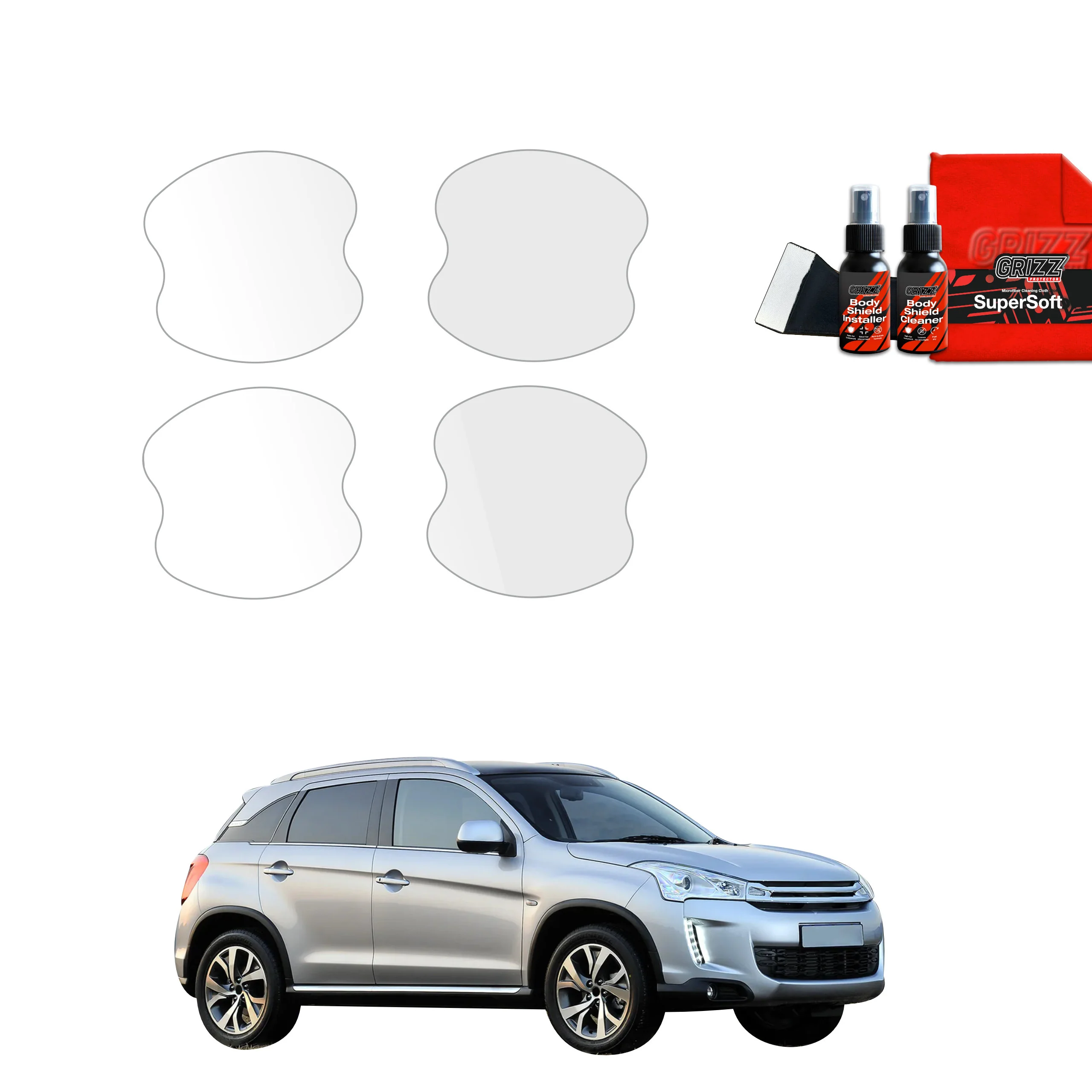 4in1 Schutzfolie Grizz Protector für Türgriffmulden - Citroen C4 Aircross (2012-2017)