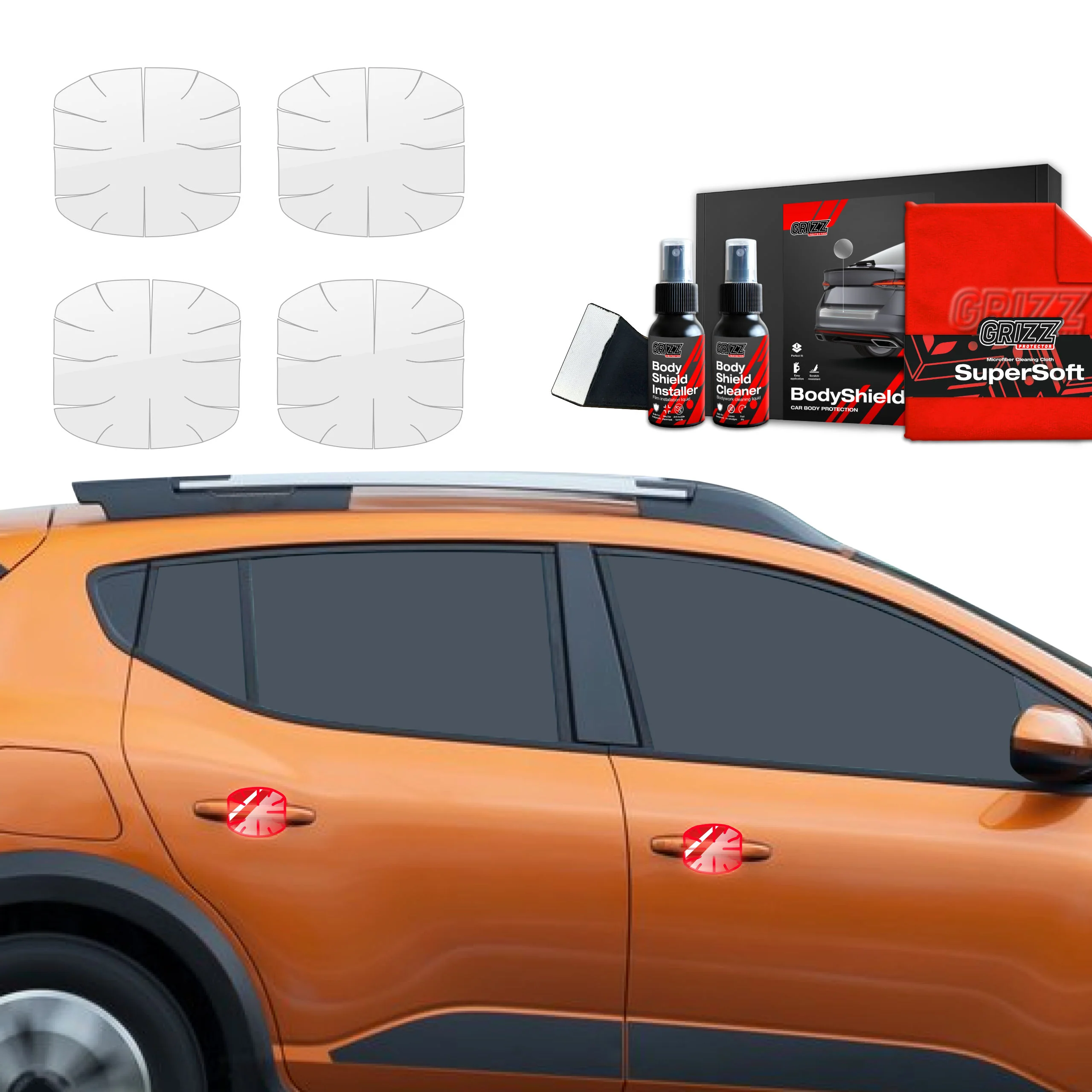 4in1 Schutzfolie Grizz Protector für Türgriffmulden - Dacia Sandero (2020-2025)