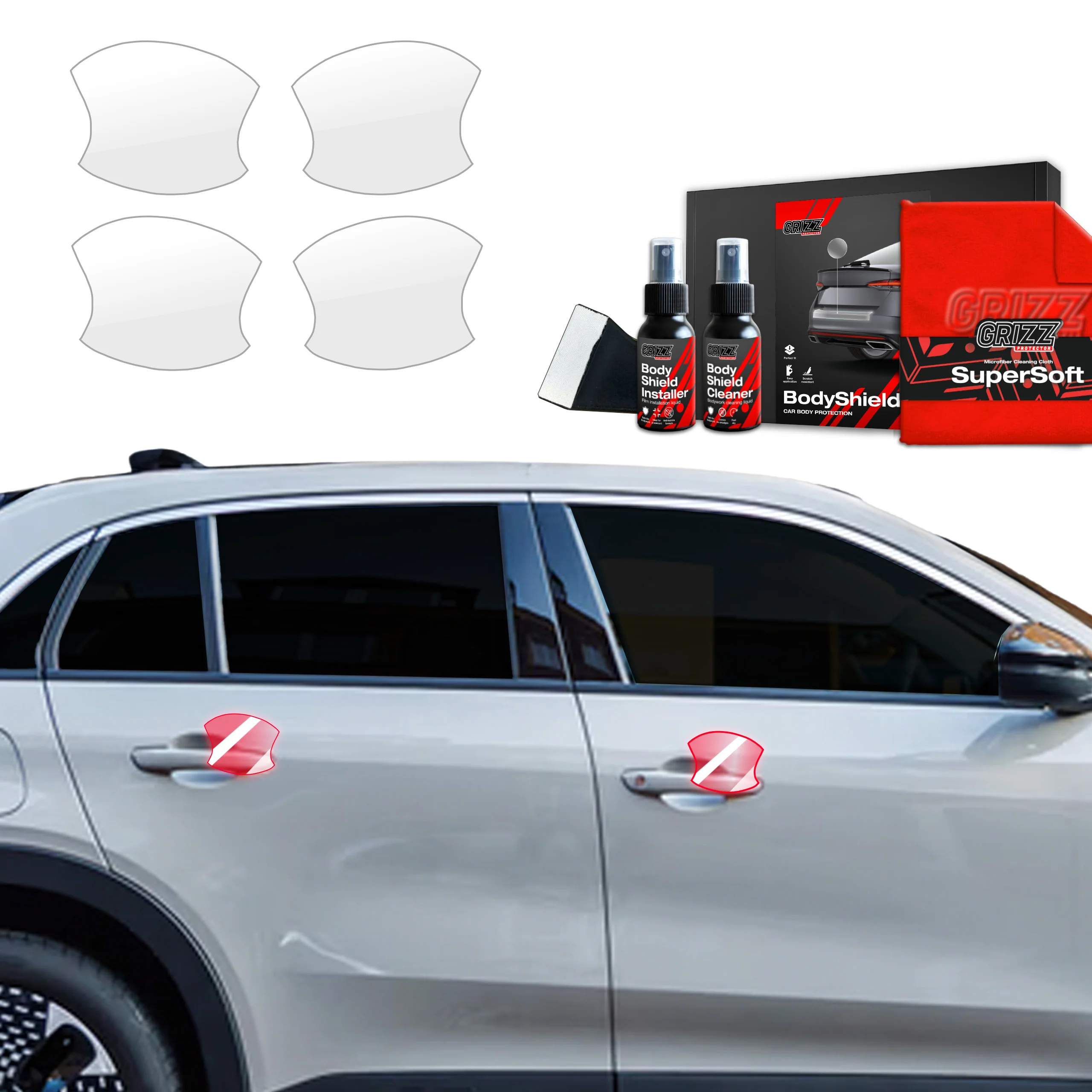 4in1 Schutzfolie Grizz Protector für Türgriffmulden - Fiat 600 (2023-2025)
