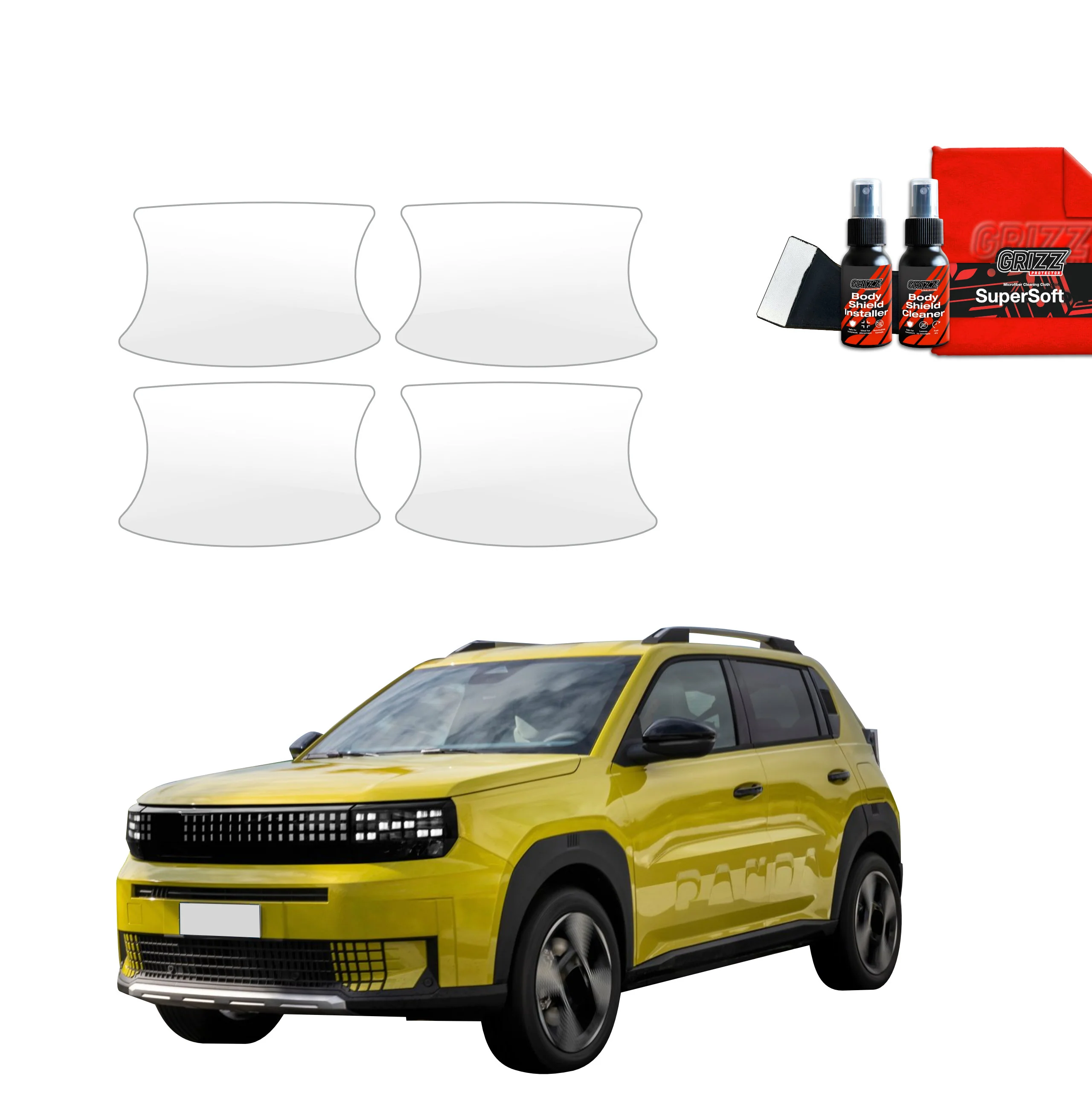 4in1 Schutzfolie Grizz Protector für Türgriffmulden - Fiat Grande Panda (2025)