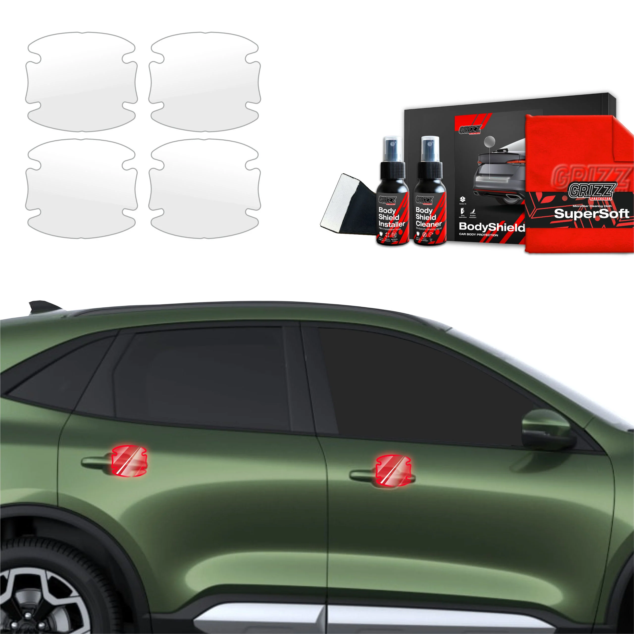 4in1 Schutzfolie Grizz Protector für Türgriffmulden - Ford Kuga Active Facelift (2024-2025)