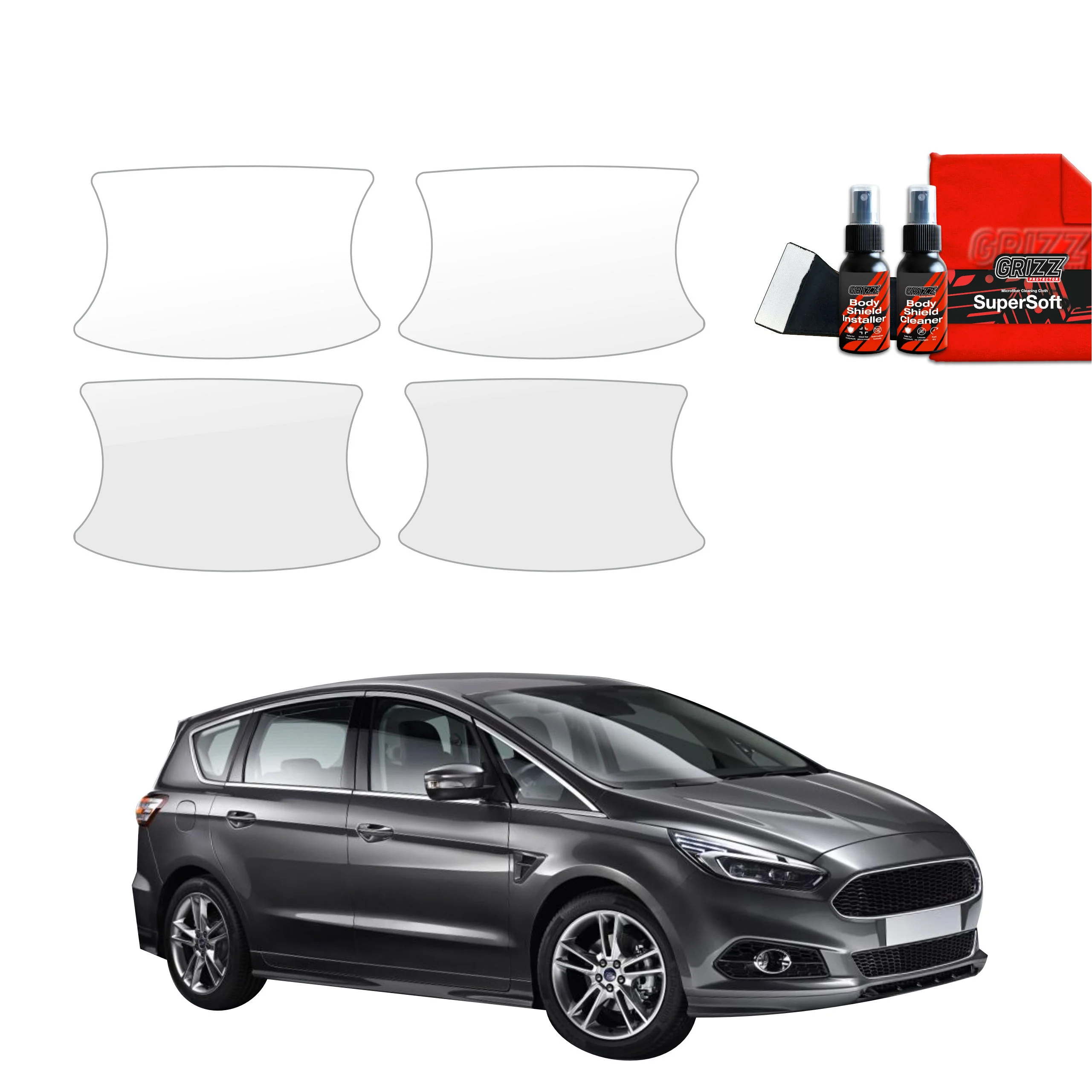 4in1 Schutzfolie Grizz Protector für Türgriffmulden - Ford S-Max MK2 (2015-2019)