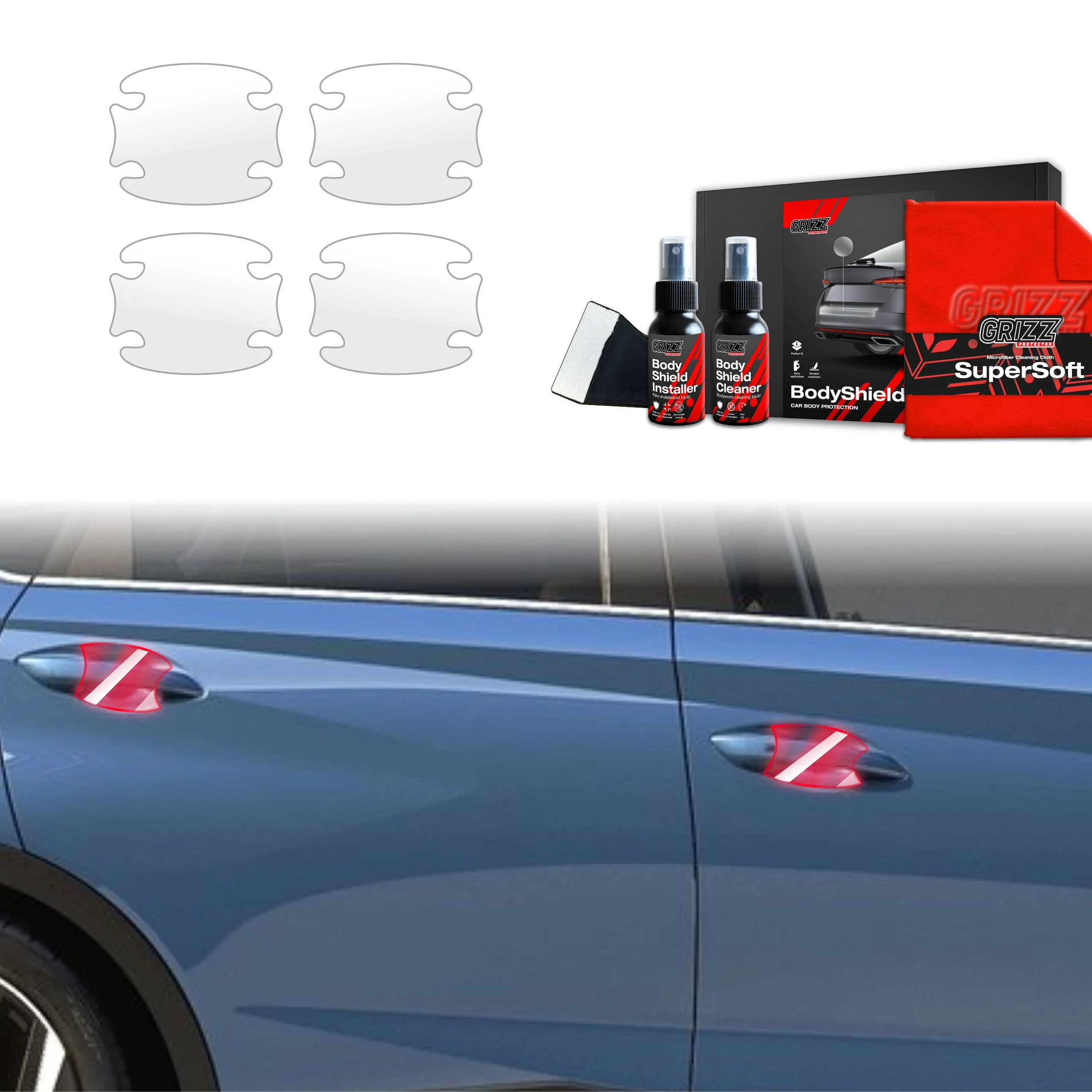 4in1 Schutzfolie Grizz Protector für Türgriffmulden - Hyundai Bayon (2024-2025)