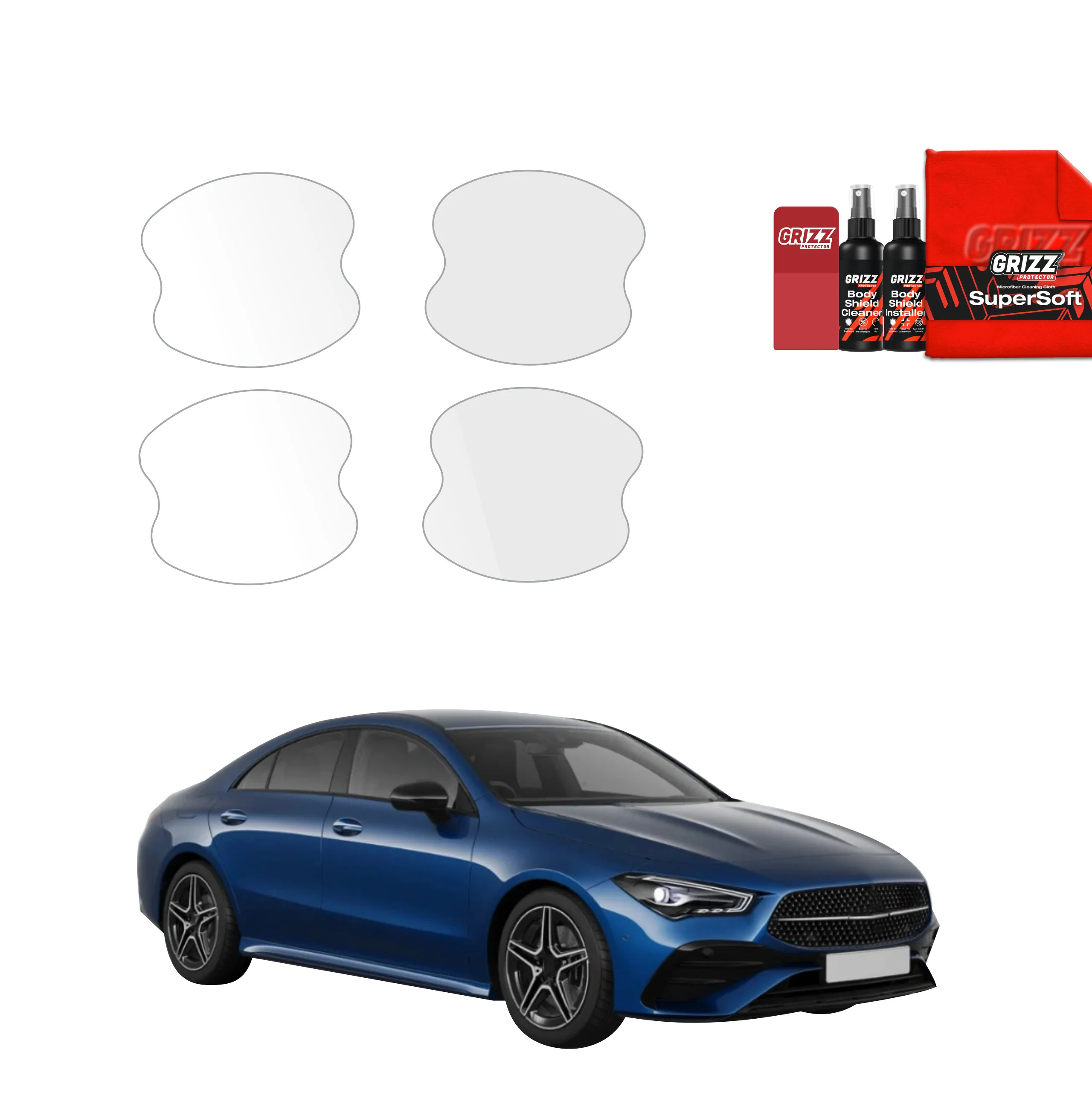 4in1 Schutzfolie Grizz Protector für Türgriffmulden - Mercedes CLA 200 (2025-2026)