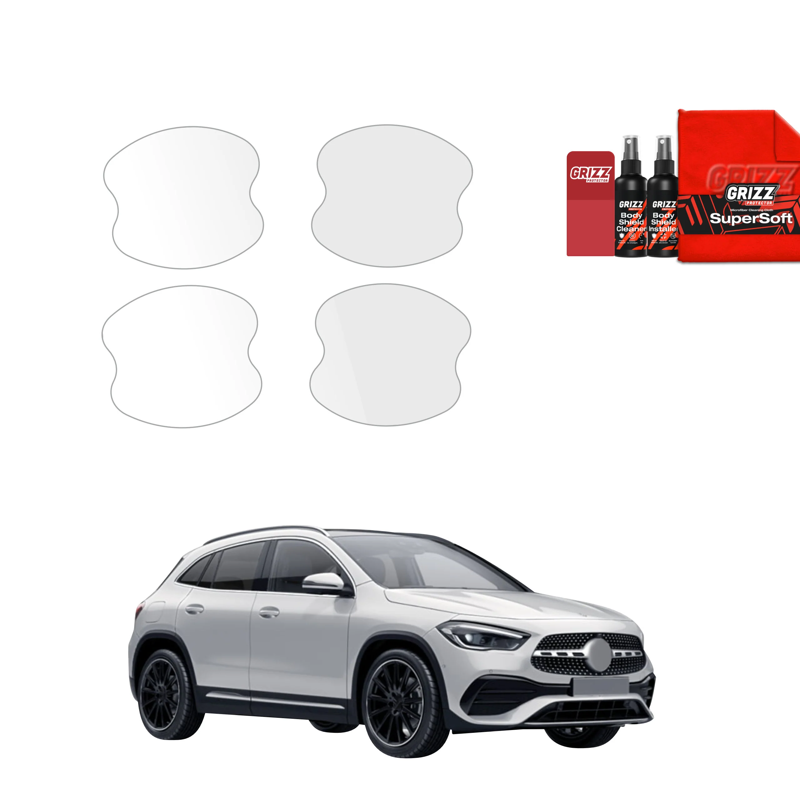 4in1 Schutzfolie Grizz Protector für Türgriffmulden - Mercedes GLA 200 (2020-2026)
