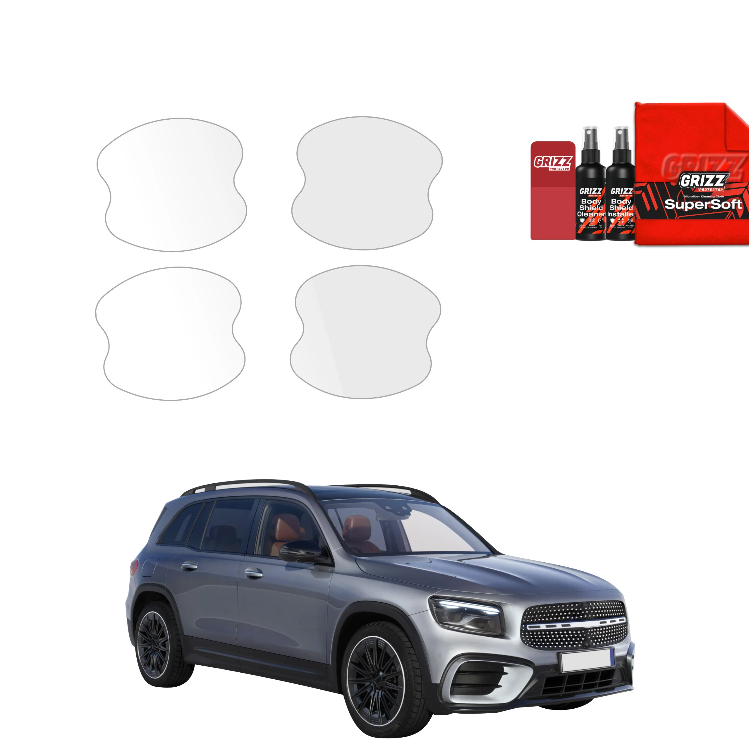 4in1 Schutzfolie Grizz Protector für Türgriffmulden - Mercedes GLB 200 (2023-2026)