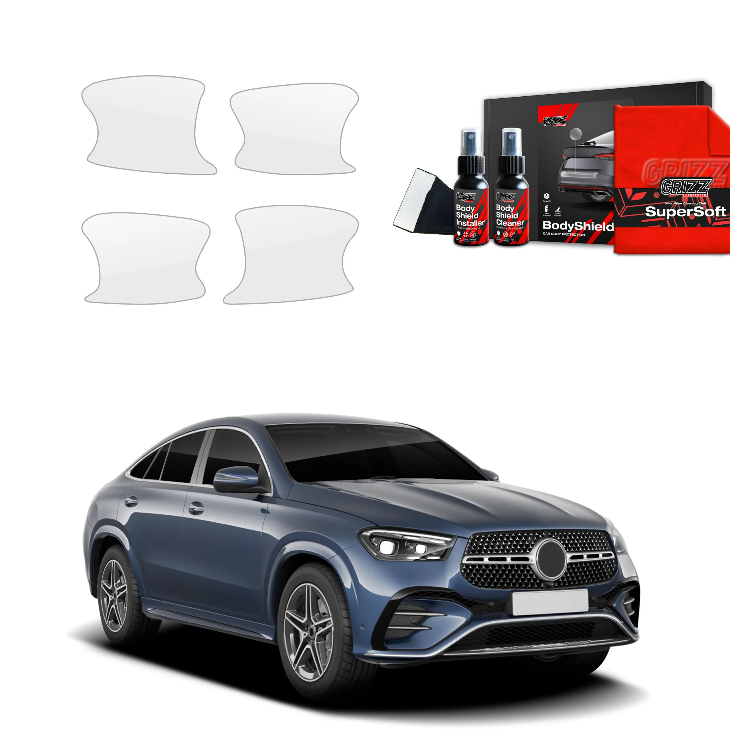 4in1 Schutzfolie Grizz Protector für Türgriffmulden - Mercedes GLE 450d (2023-2025)
