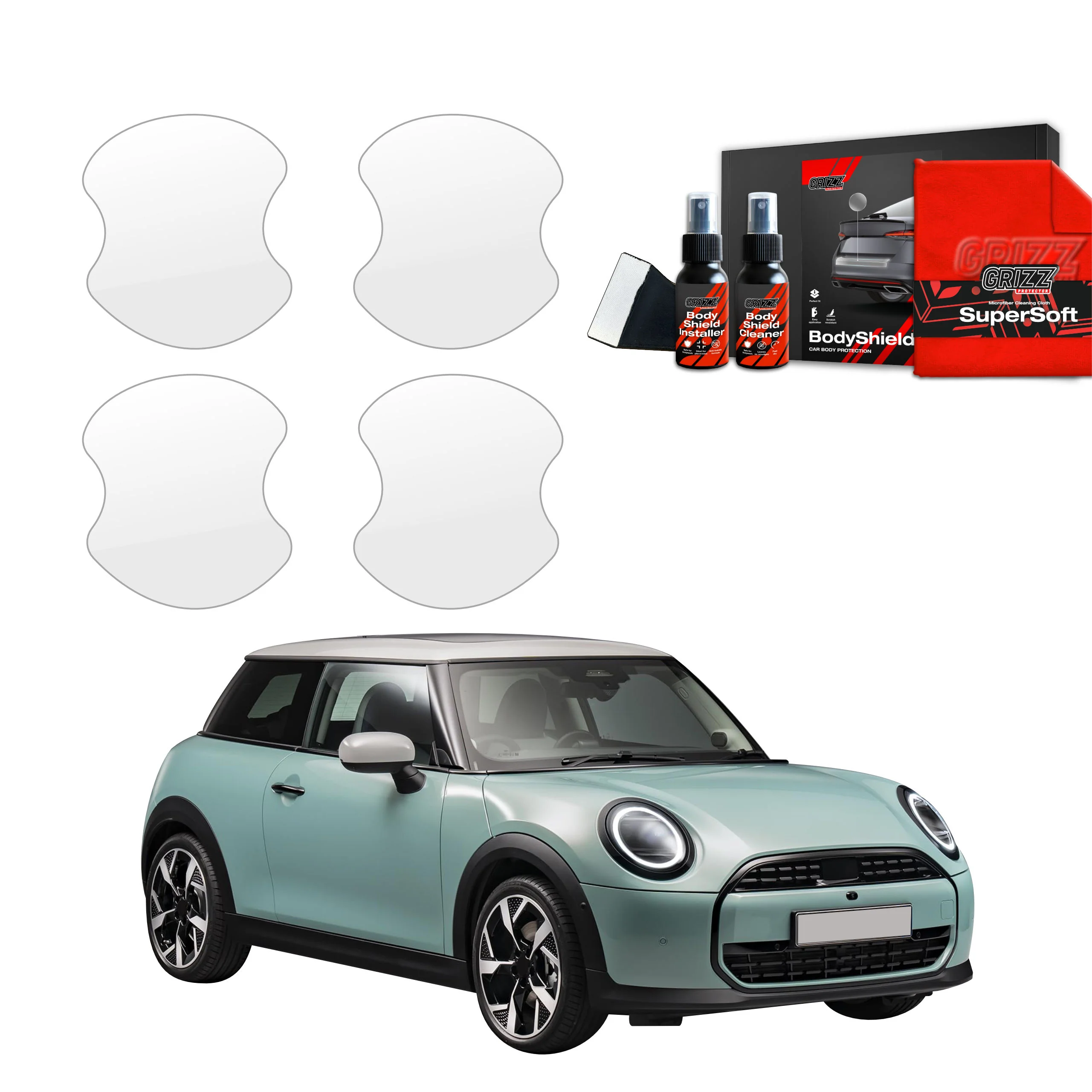 4in1 Schutzfolie Grizz Protector für Türgriffmulden - Mini Cooper S (2023- 2025)
