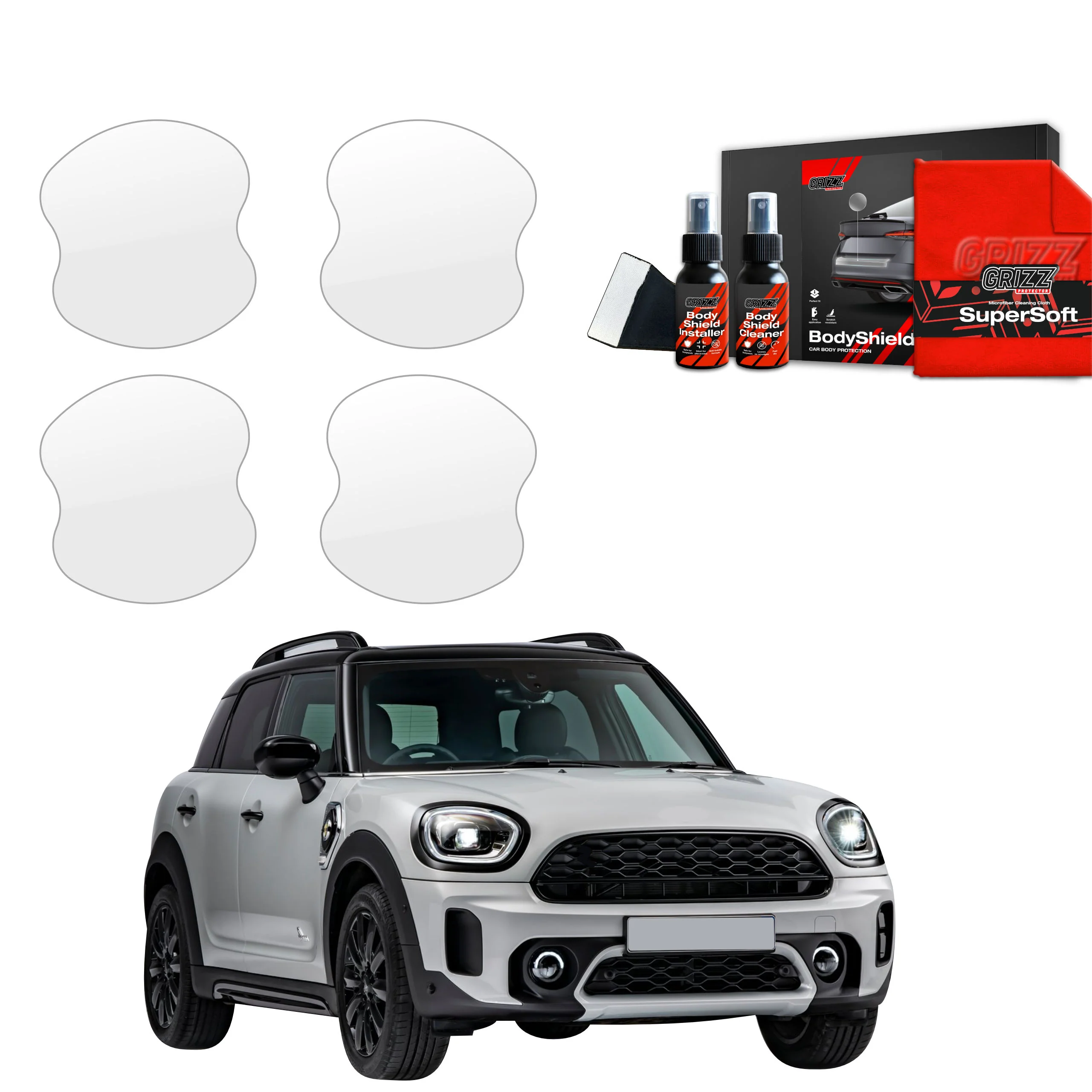 4in1 Schutzfolie Grizz Protector für Türgriffmulden - Mini Countryman (2023-2025)
