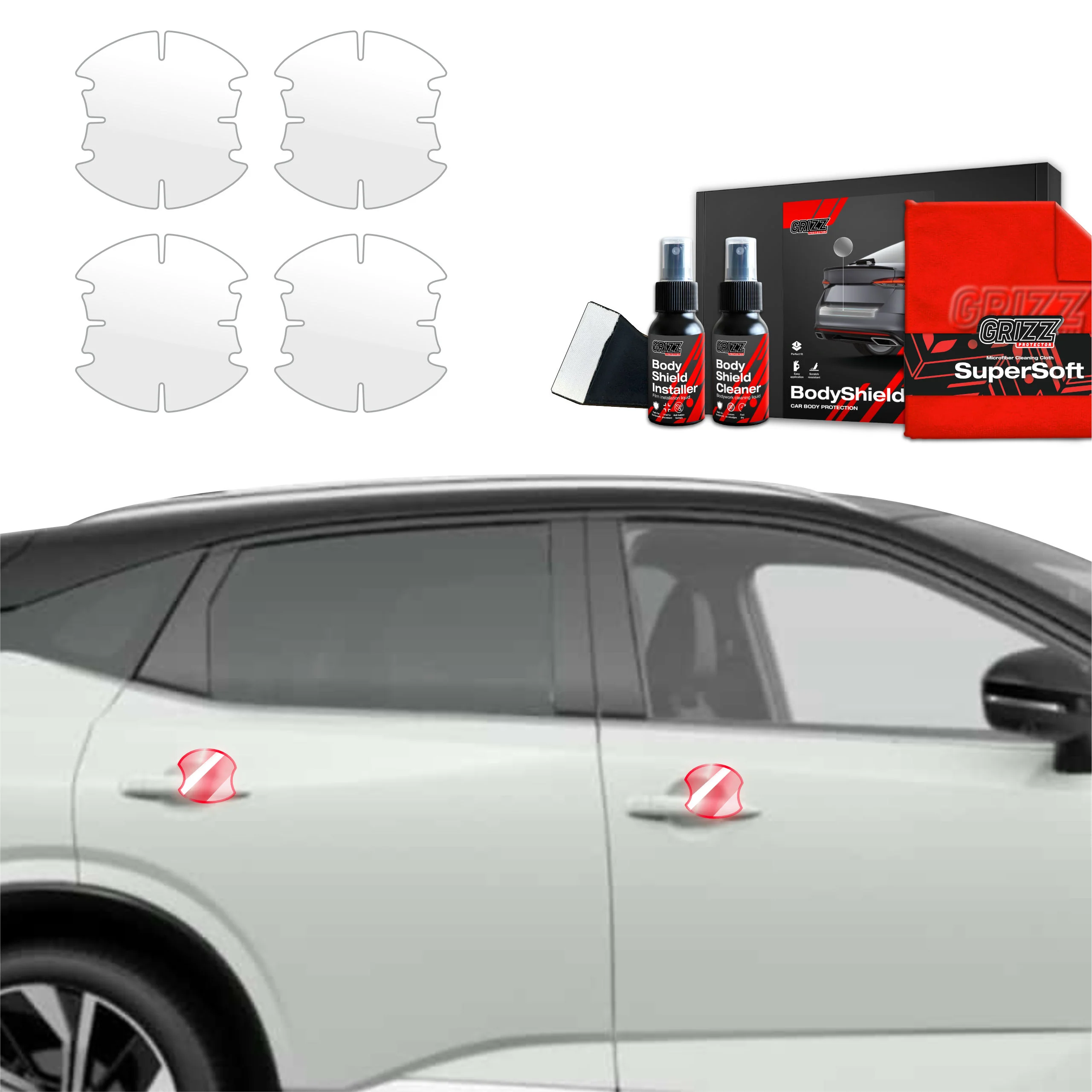 4in1 Schutzfolie Grizz Protector für Türgriffmulden - Nissan Qashqai 3 Facelift (2024-2025)