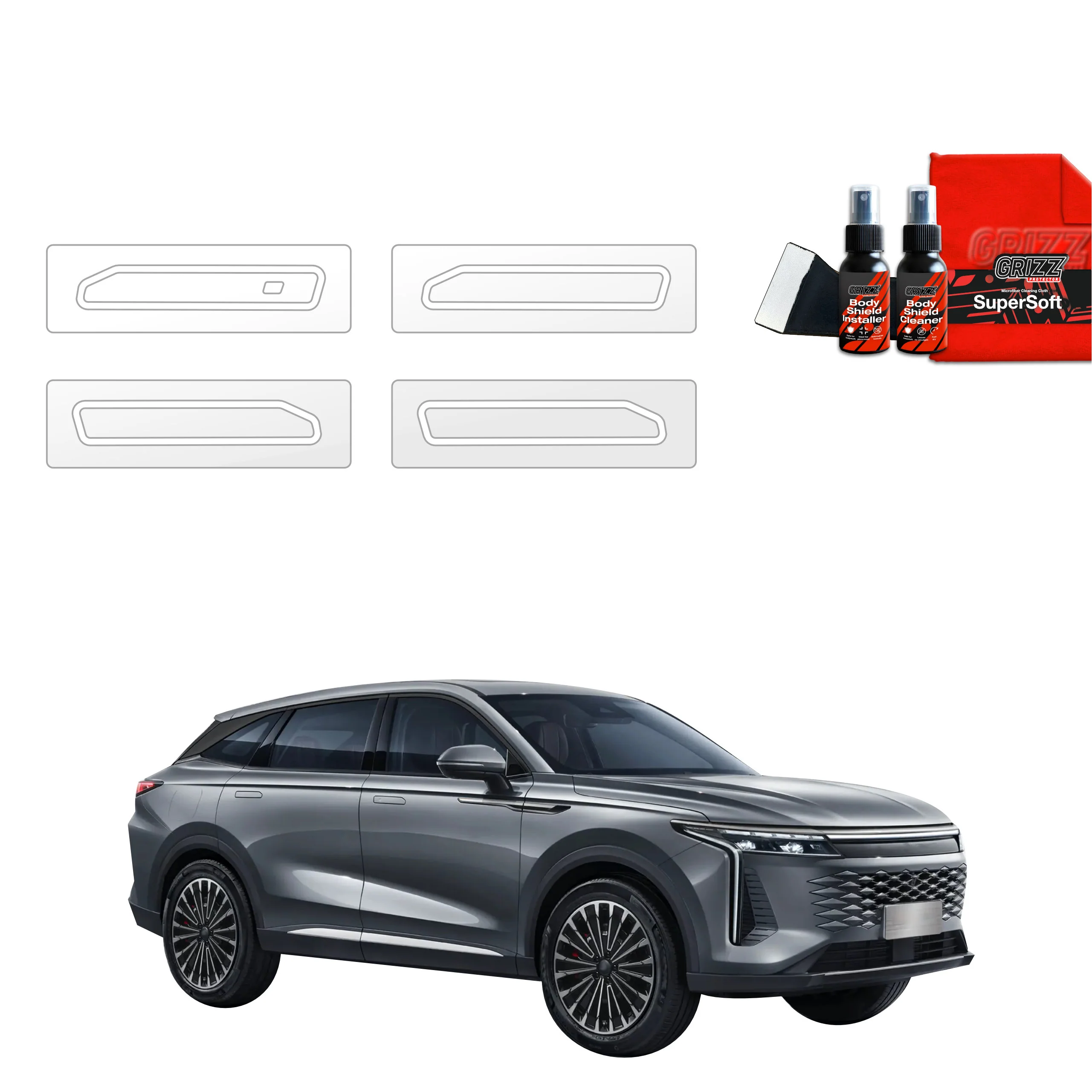 4in1 Schutzfolie Grizz Protector für Türgriffmulden - OMODA 9 Super Hybrid (2025)