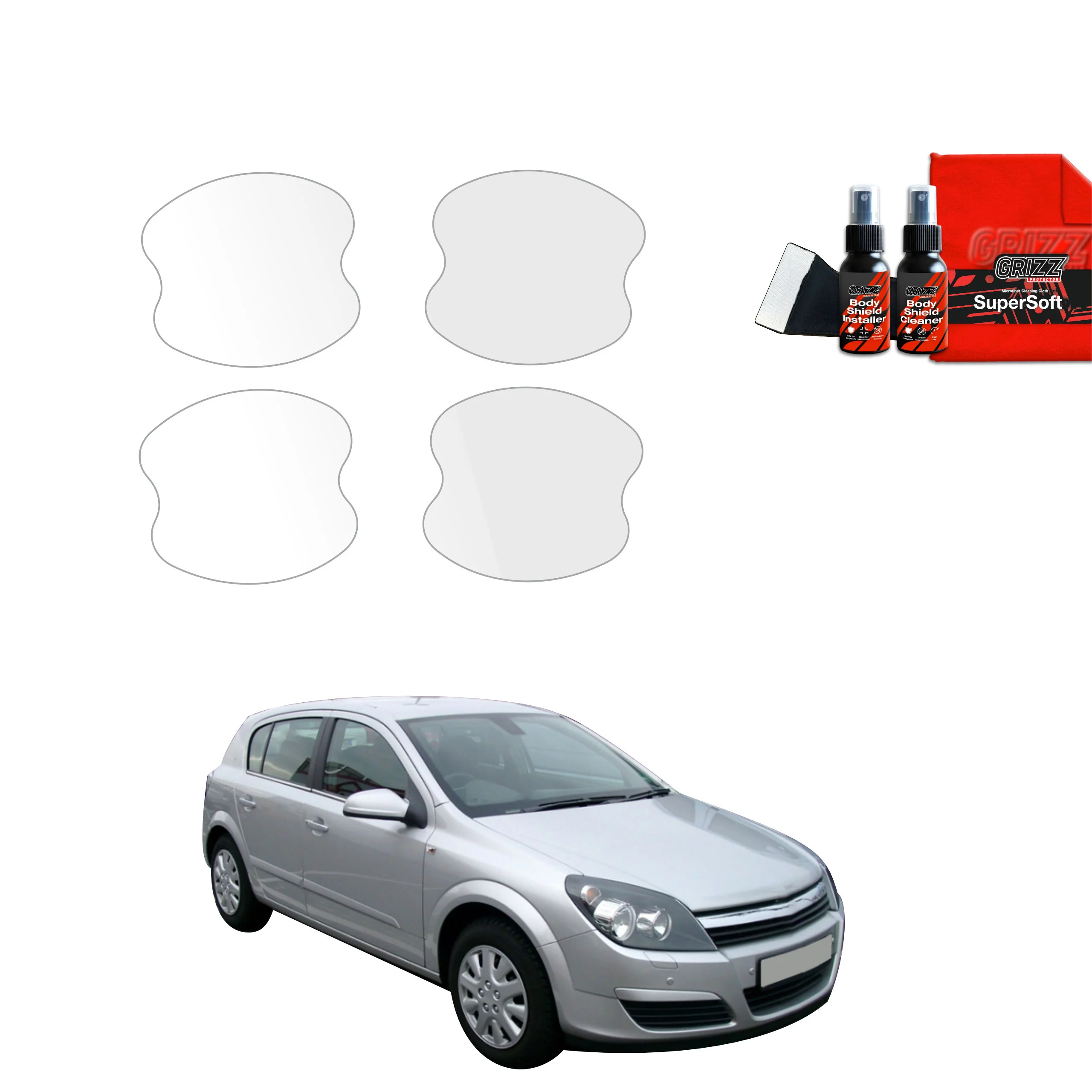4in1 Schutzfolie Grizz Protector für Türgriffmulden - Opel Astra H Hatchback 5D (2004-2014)