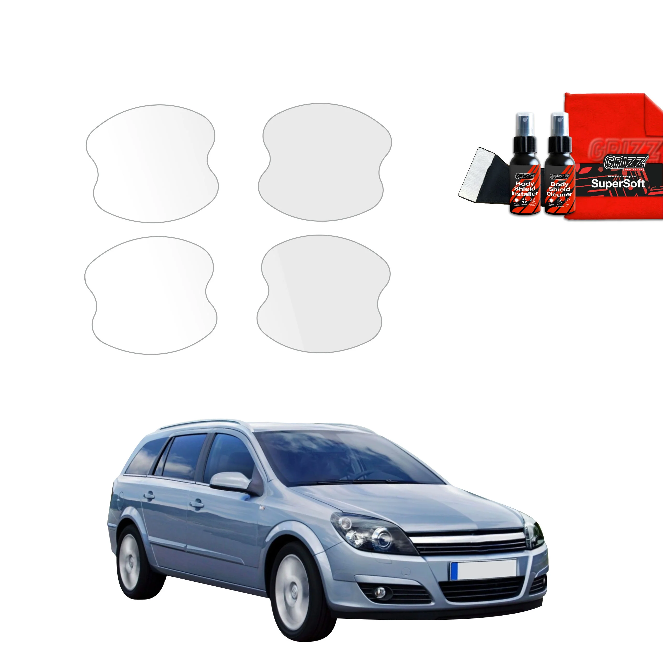 4in1 Schutzfolie Grizz Protector für Türgriffmulden - Opel Astra H Kombi 5D (2004-2014)