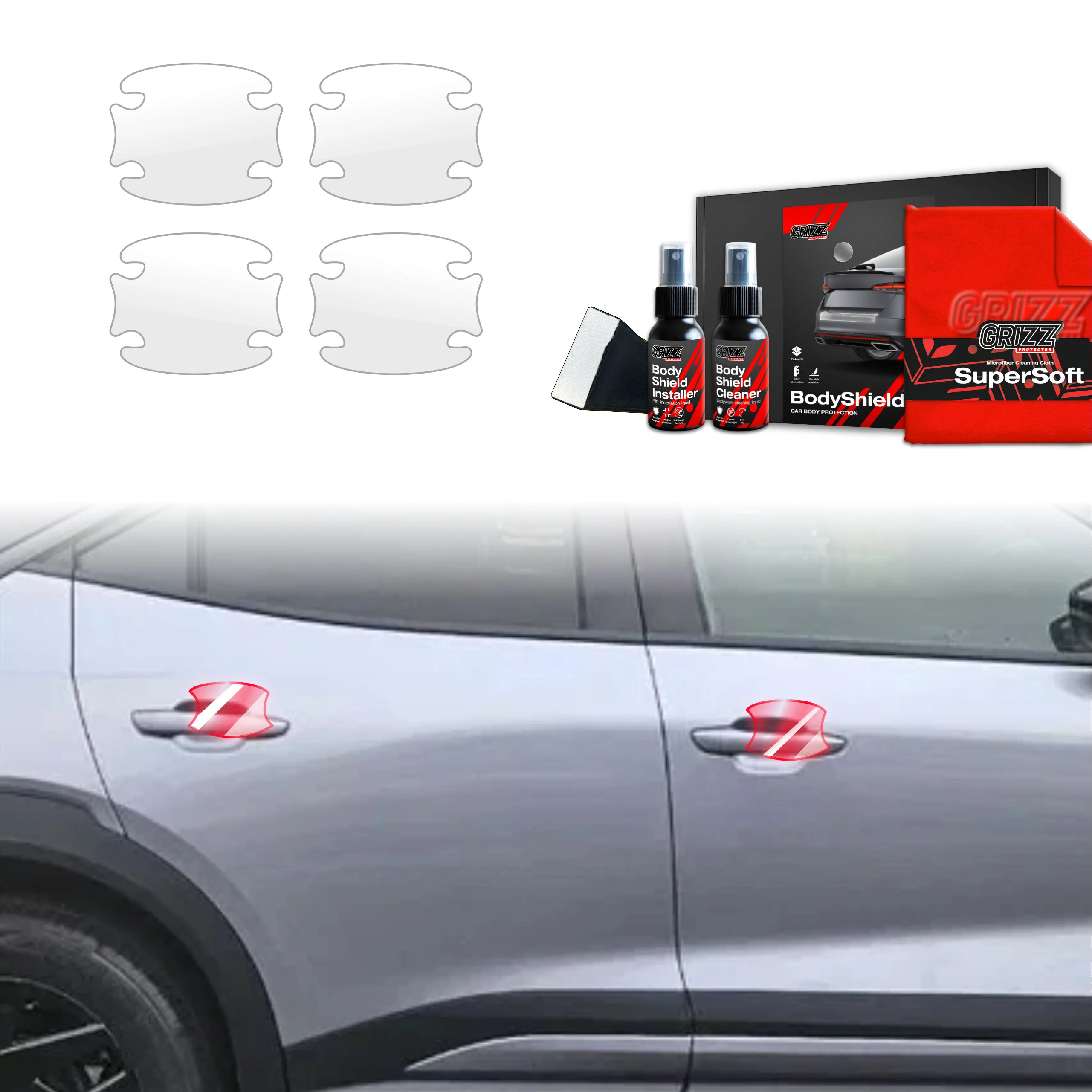 4in1 Schutzfolie Grizz Protector für Türgriffmulden - Opel Mokka (2021-2025)