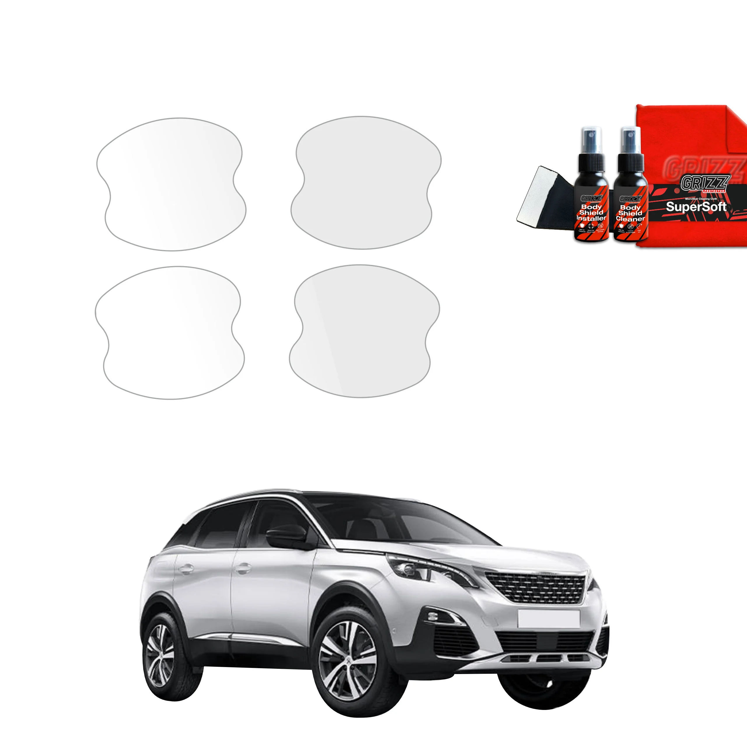 4in1 Schutzfolie Grizz Protector für Türgriffmulden - Peugeot 3008 (2016-2024)