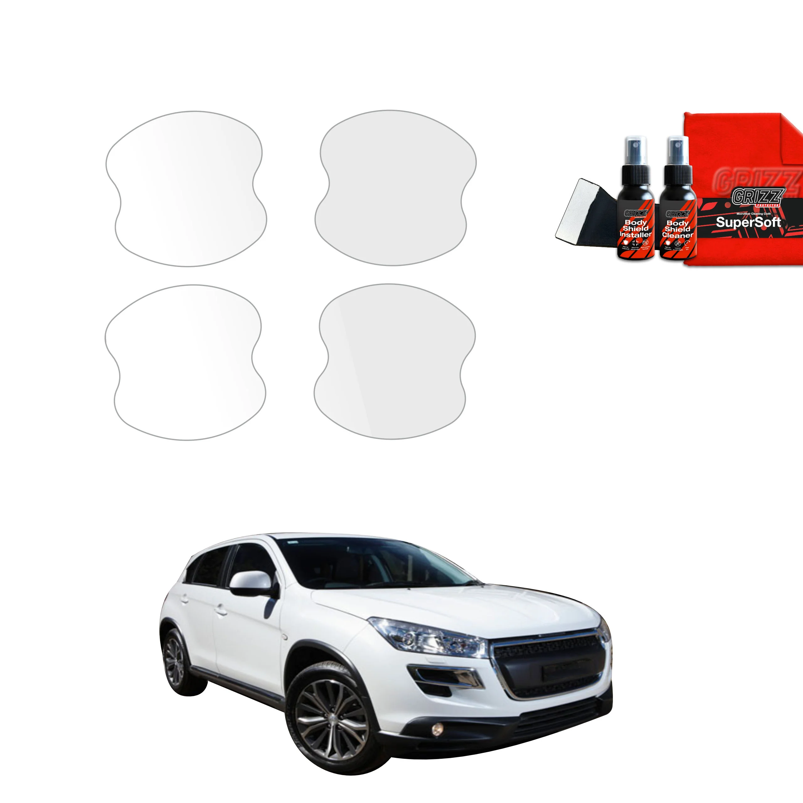 4in1 Schutzfolie Grizz Protector für Türgriffmulden - Peugeot 4008 (2012-2017)