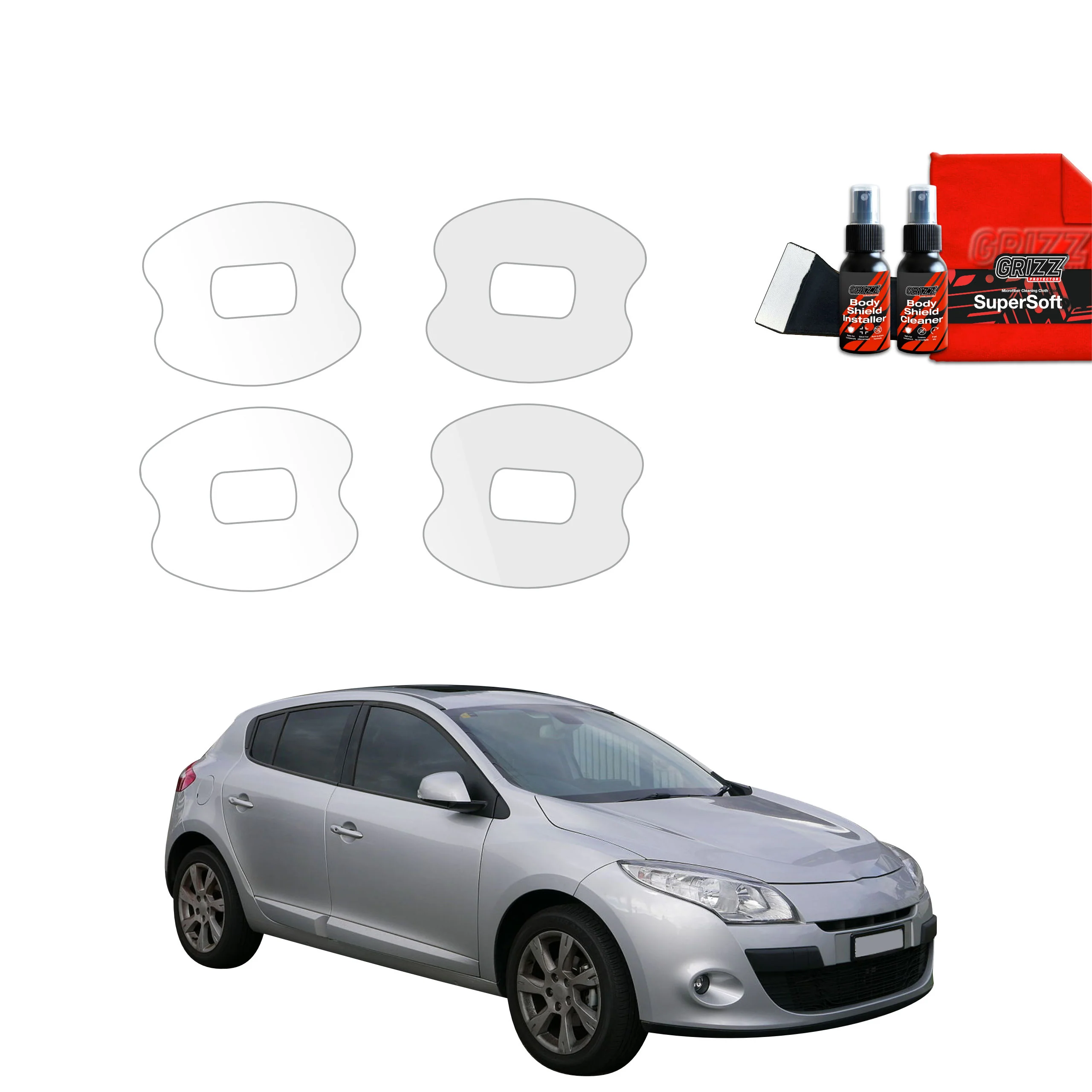 4in1 Schutzfolie Grizz Protector für Türgriffmulden - Renault Megane 3 Kombi 5D (2008-2012)