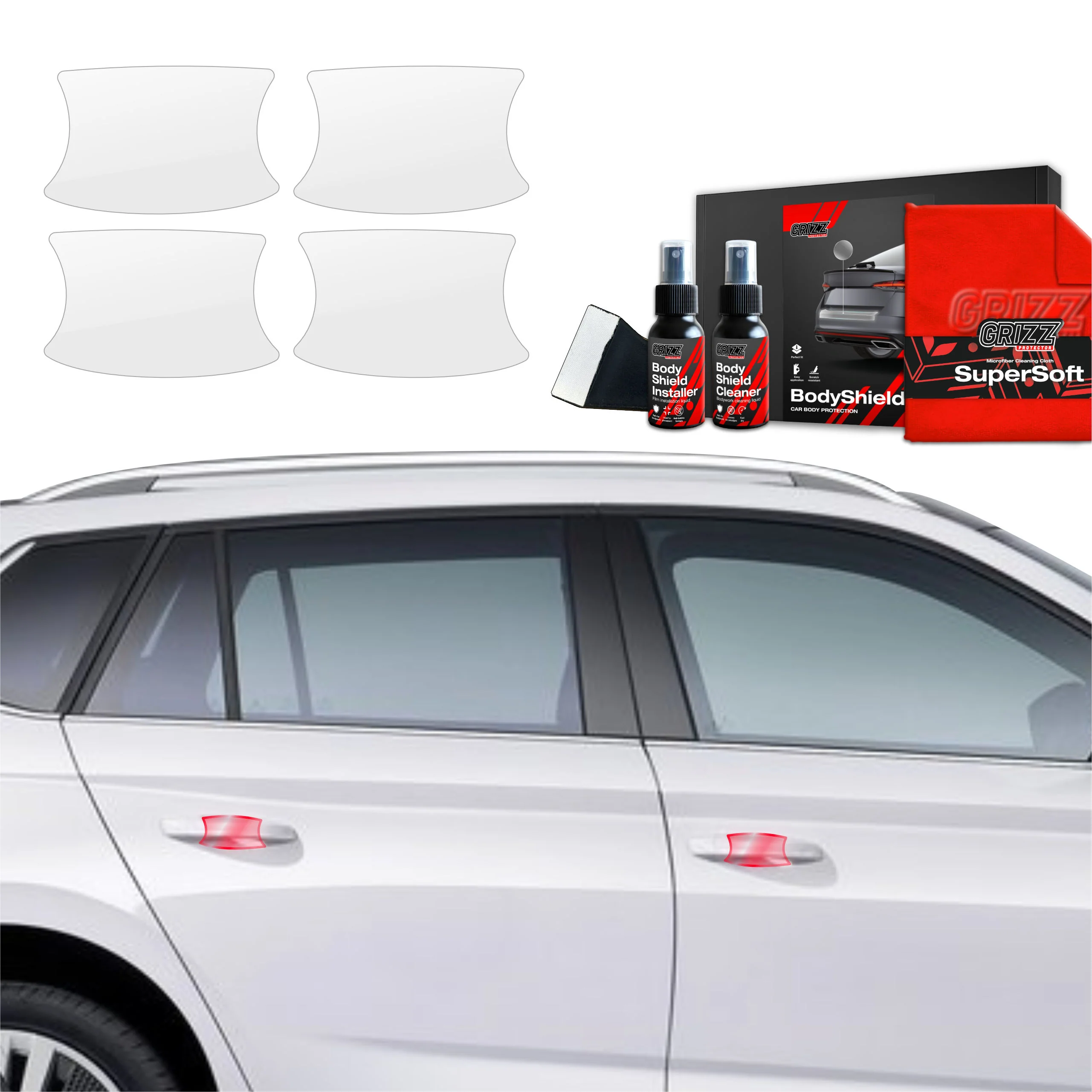 4in1 Schutzfolie Grizz Protector für Türgriffmulden - Skoda Kamiq (2019-2025)
