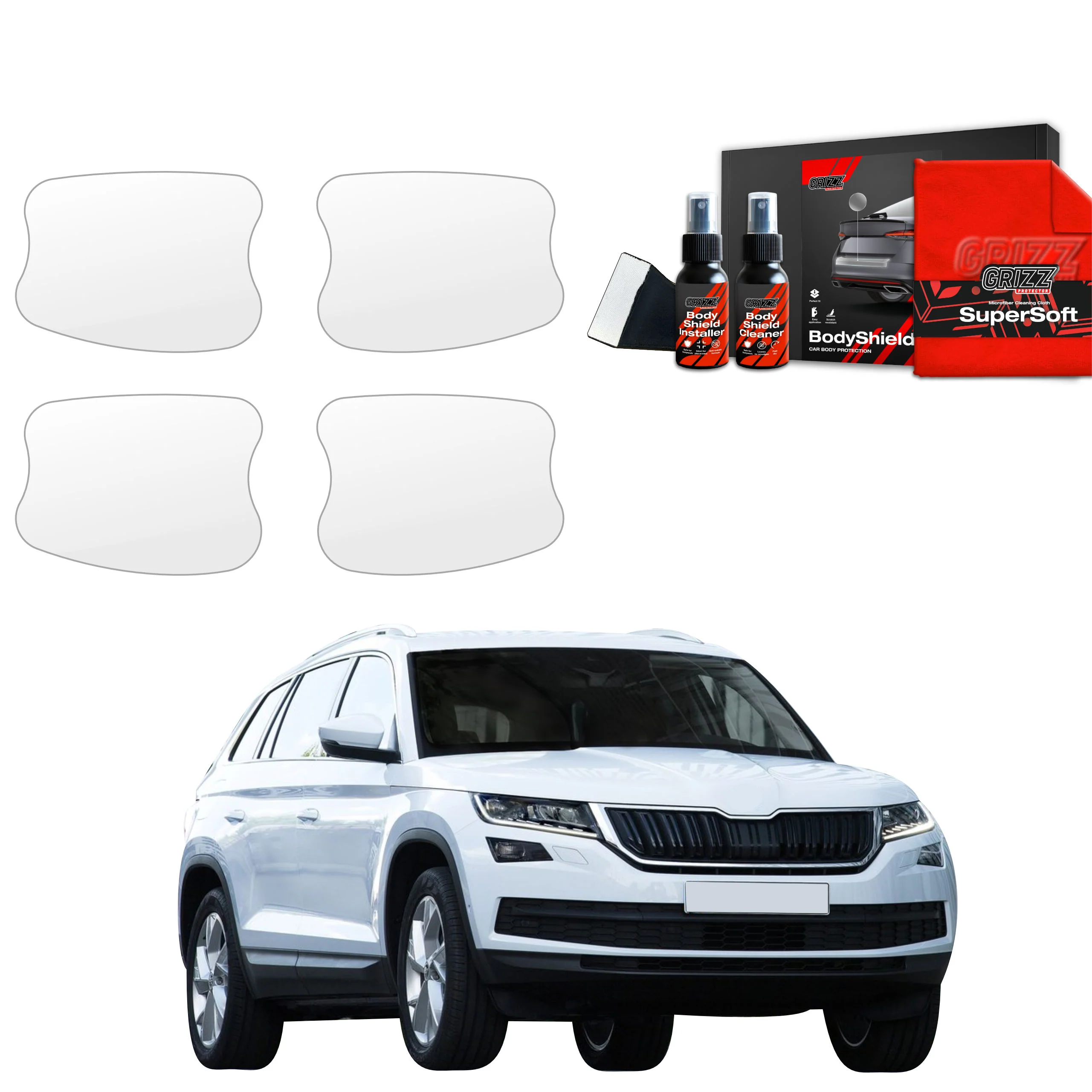 4in1 Schutzfolie Grizz Protector für Türgriffmulden - Skoda Kodiaq (2016- 2023)