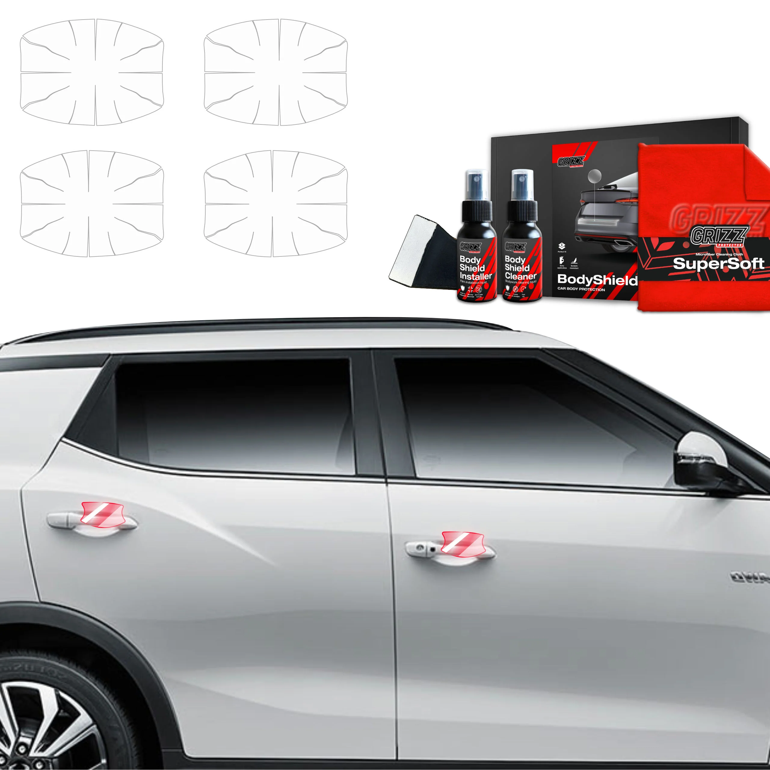 4in1 Schutzfolie Grizz Protector für Türgriffmulden - SsangYong Tivoli (2023-2025)