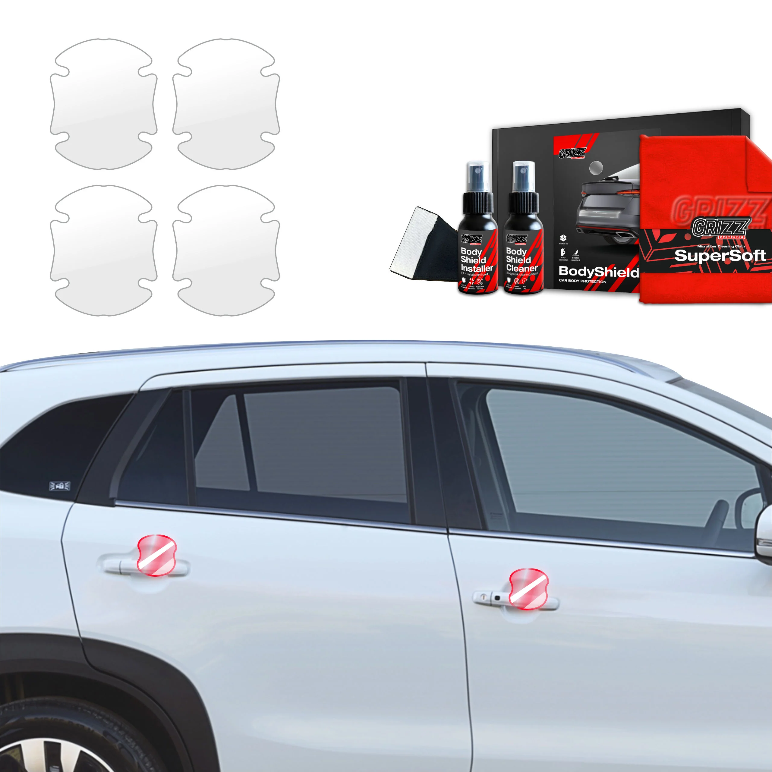 4in1 Schutzfolie Grizz Protector für Türgriffmulden - Suzuki S-Cross (2021-2025)
