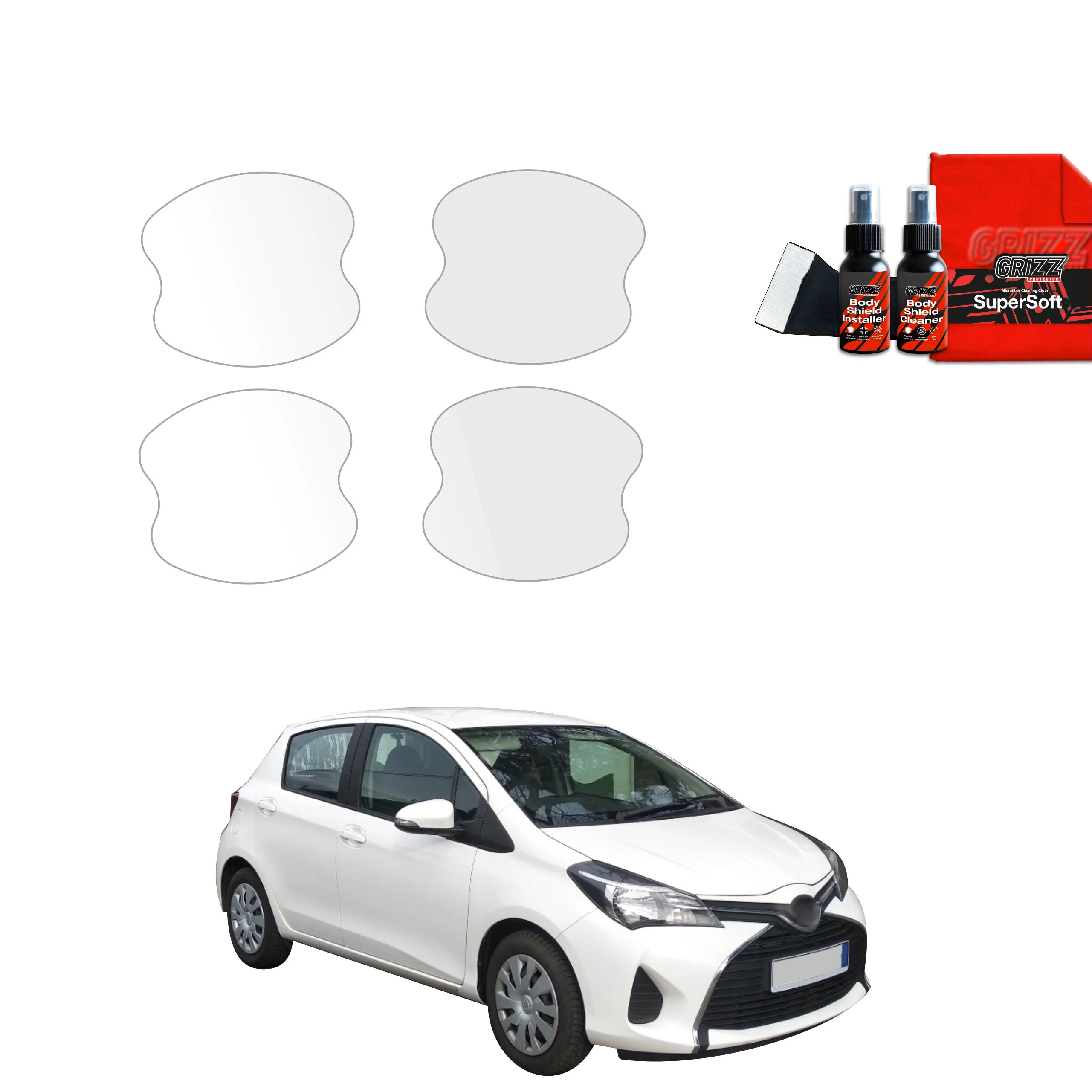 4in1 Schutzfolie Grizz Protector für Türgriffmulden - Toyota Yaris (2011-2016)