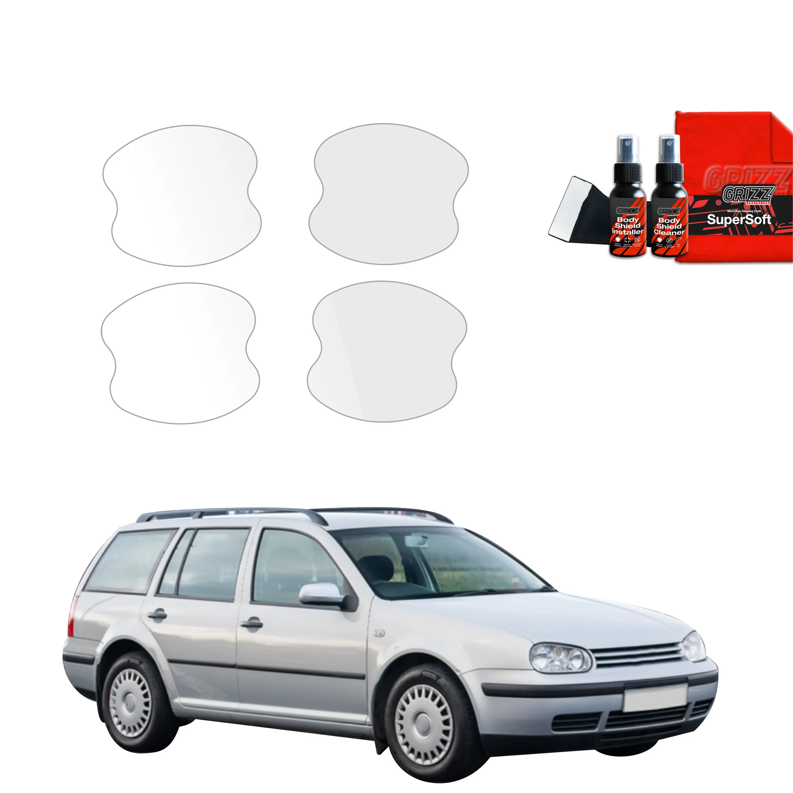 4in1 Schutzfolie Grizz Protector für Türgriffmulden - Volkswagen Golf 4 Variant (1997-2003)