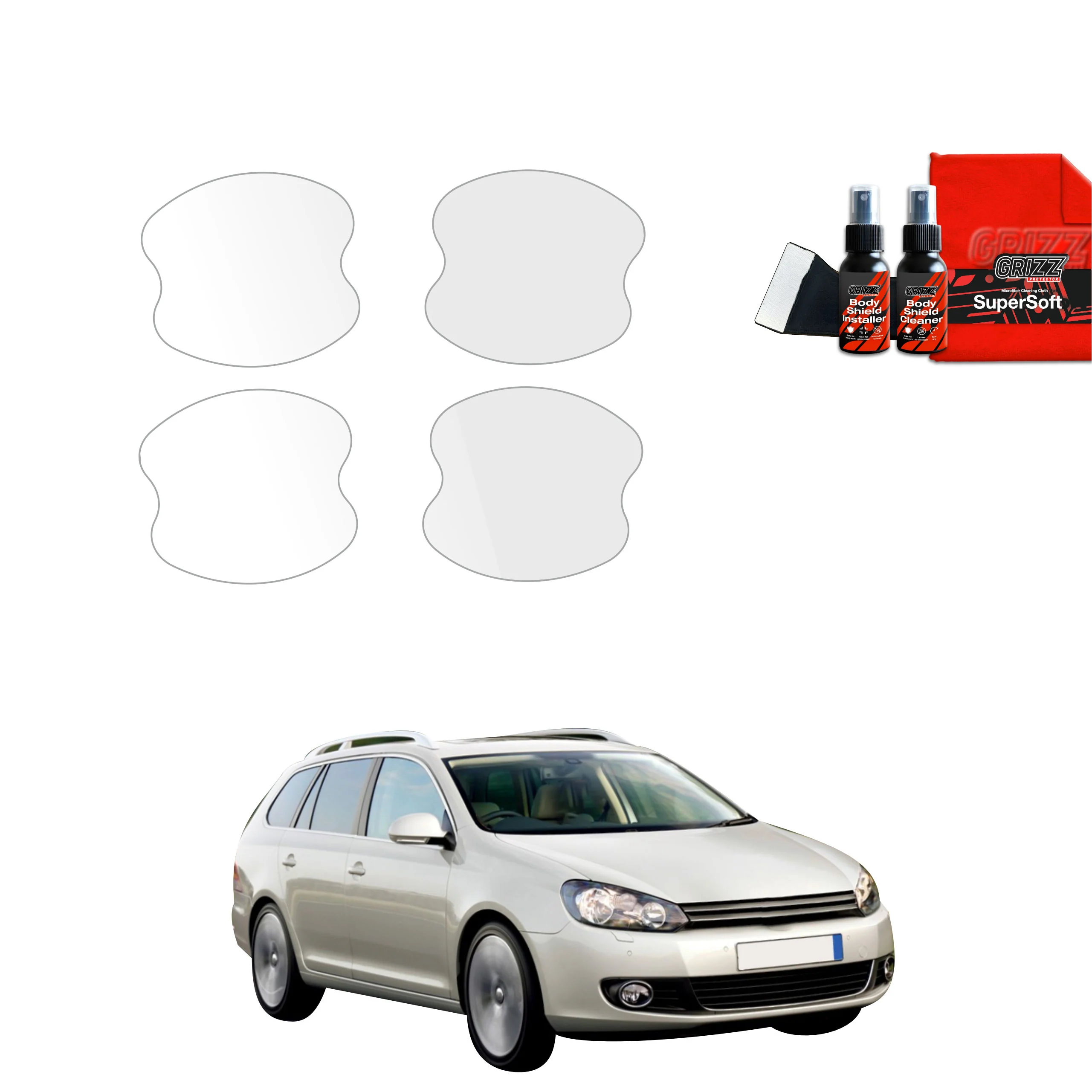4in1 Schutzfolie Grizz Protector für Türgriffmulden - Volkswagen Golf 6 Variant (2009-2014)
