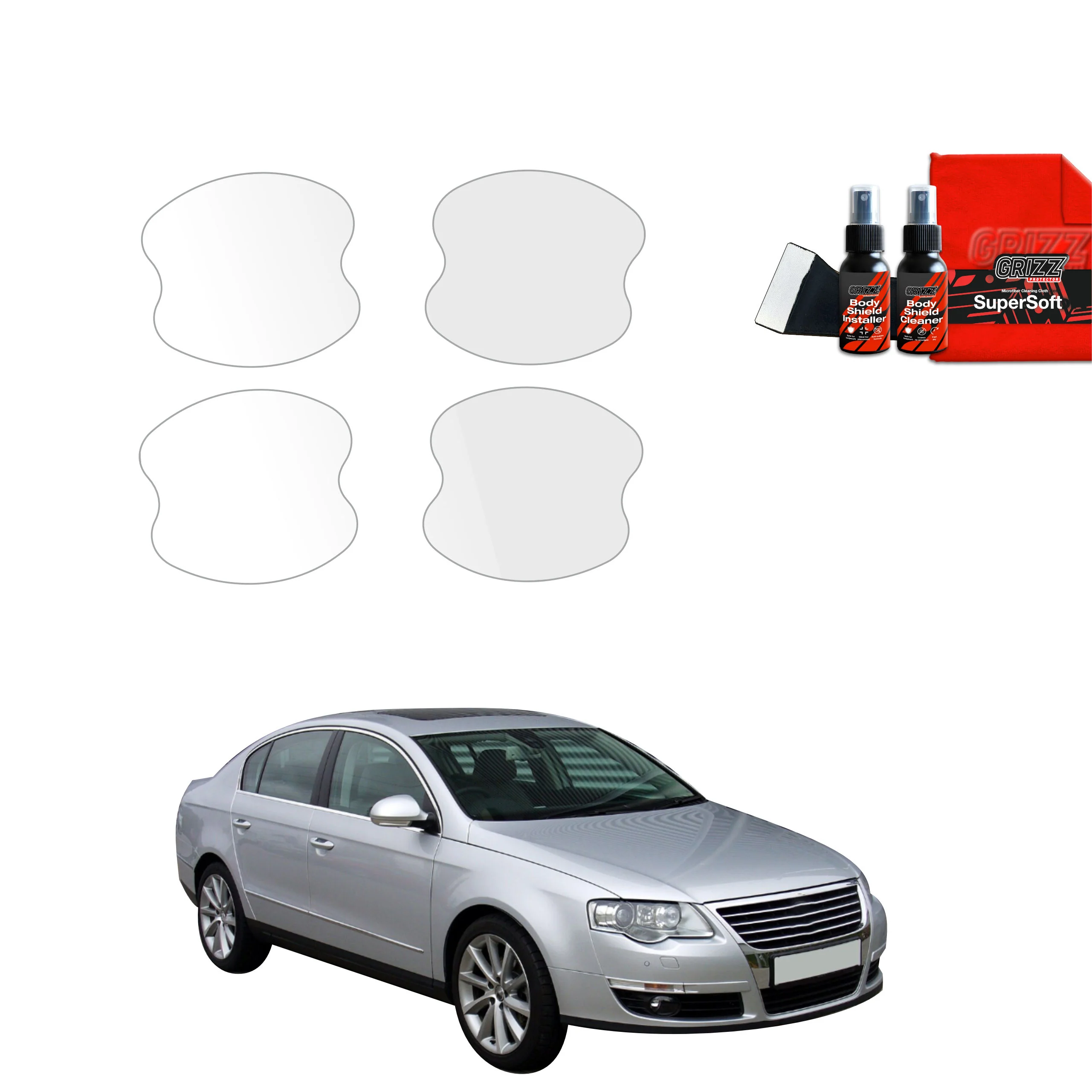 4in1 Schutzfolie Grizz Protector für Türgriffmulden - Volkswagen Passat B6 Sedan (2005-2010)